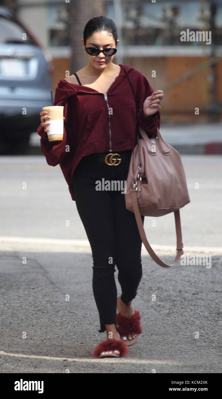 Vanessa Hudgens goes out to Alfred's Cafe to pick up an iced coffee