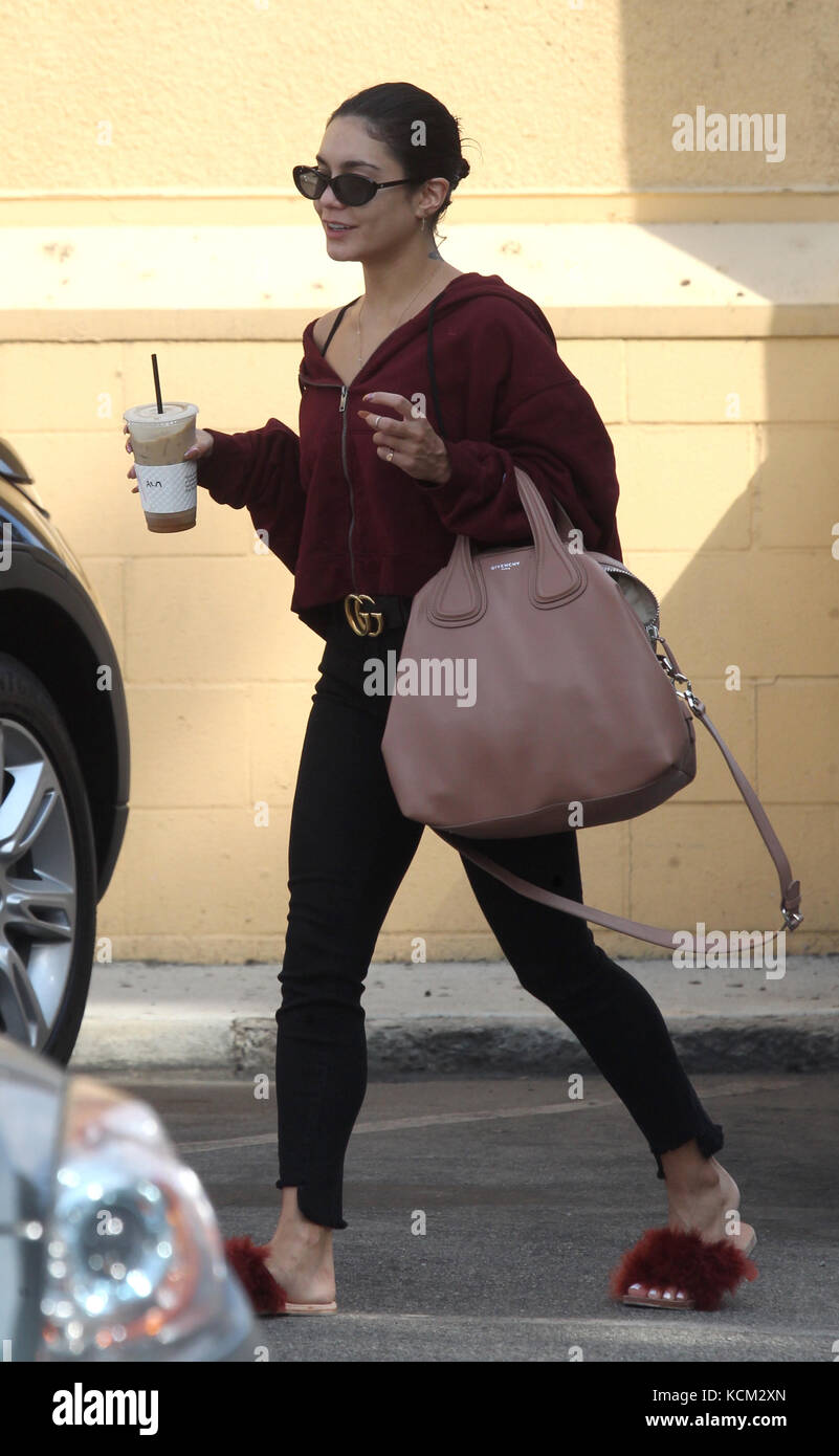 Vanessa Hudgens goes out to Alfred's Cafe to pick up an iced coffee