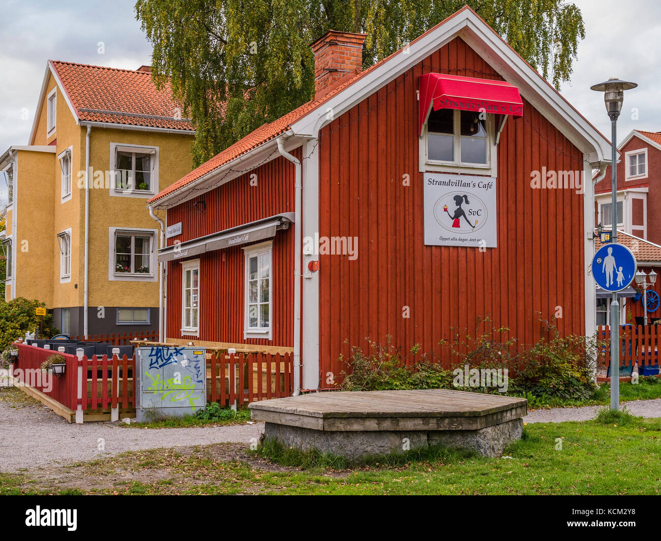Strandvillan's café in Sigtuna, outside of Märsta, north of Stockholm, Sweden , Europe. Stock Photo