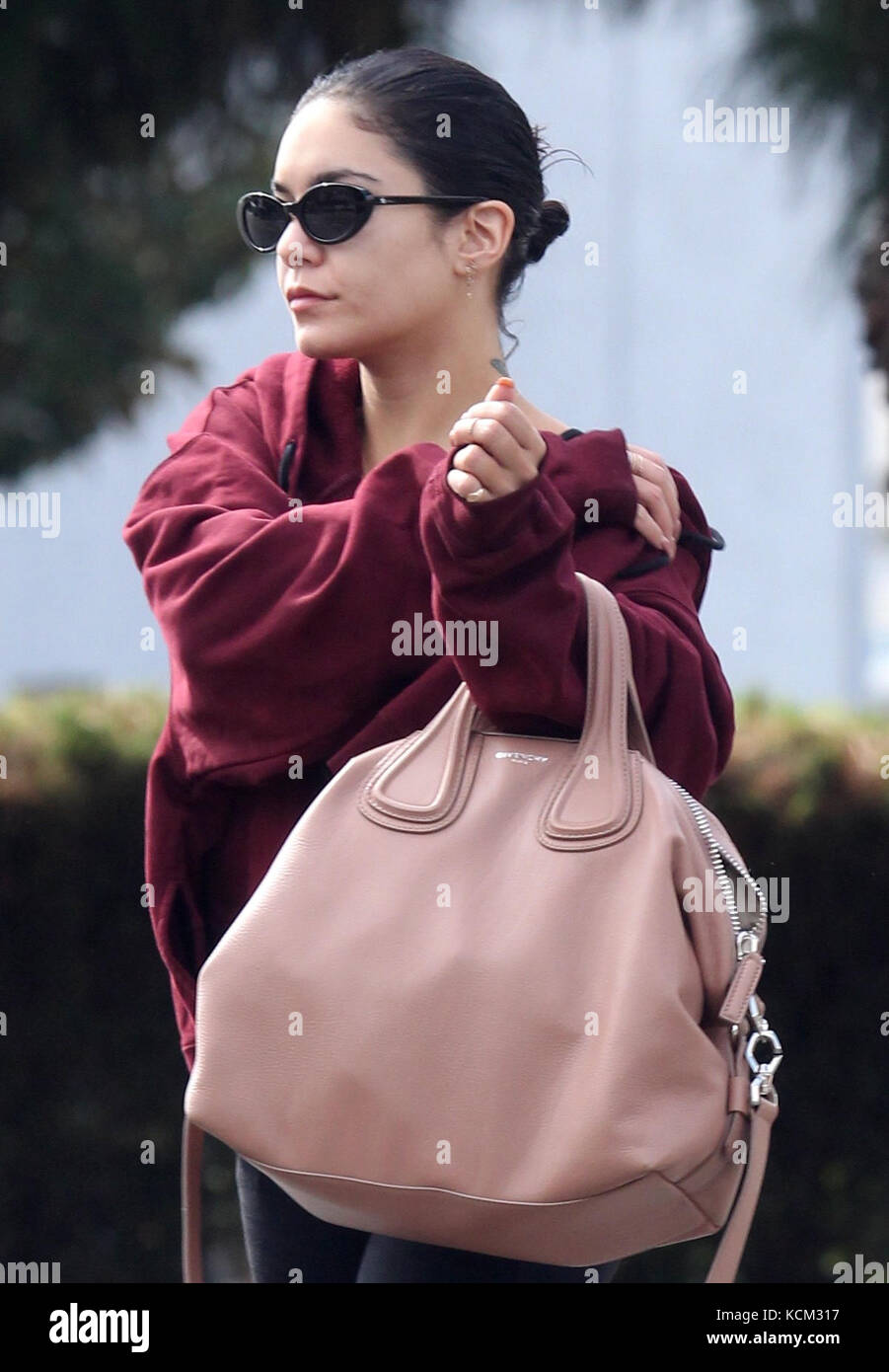 Vanessa Hudgens goes out to Alfred's Cafe to pick up an iced coffee