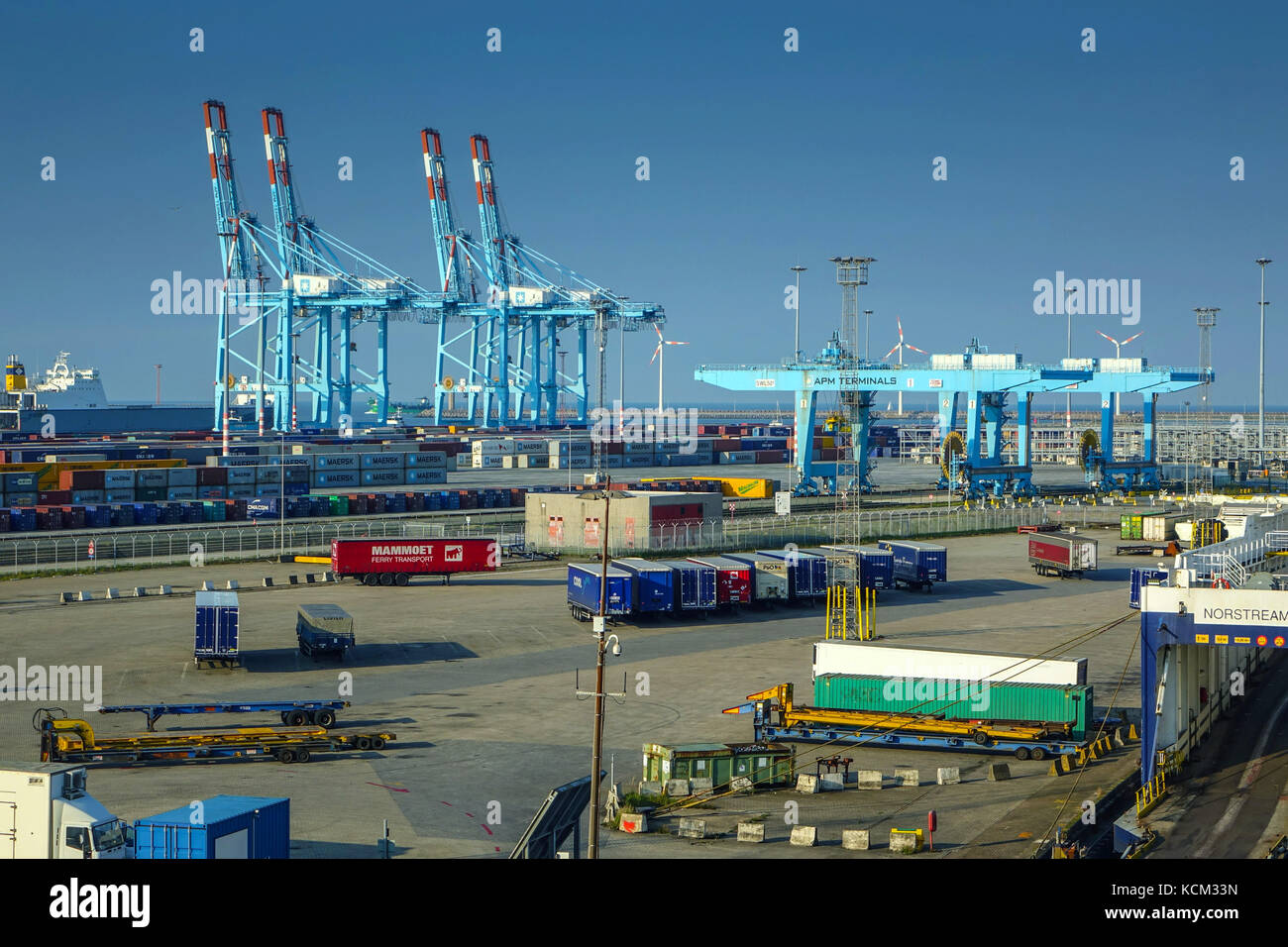 Cranes and containers Zeebrugge Docks Zeebrugge Belgium Stock