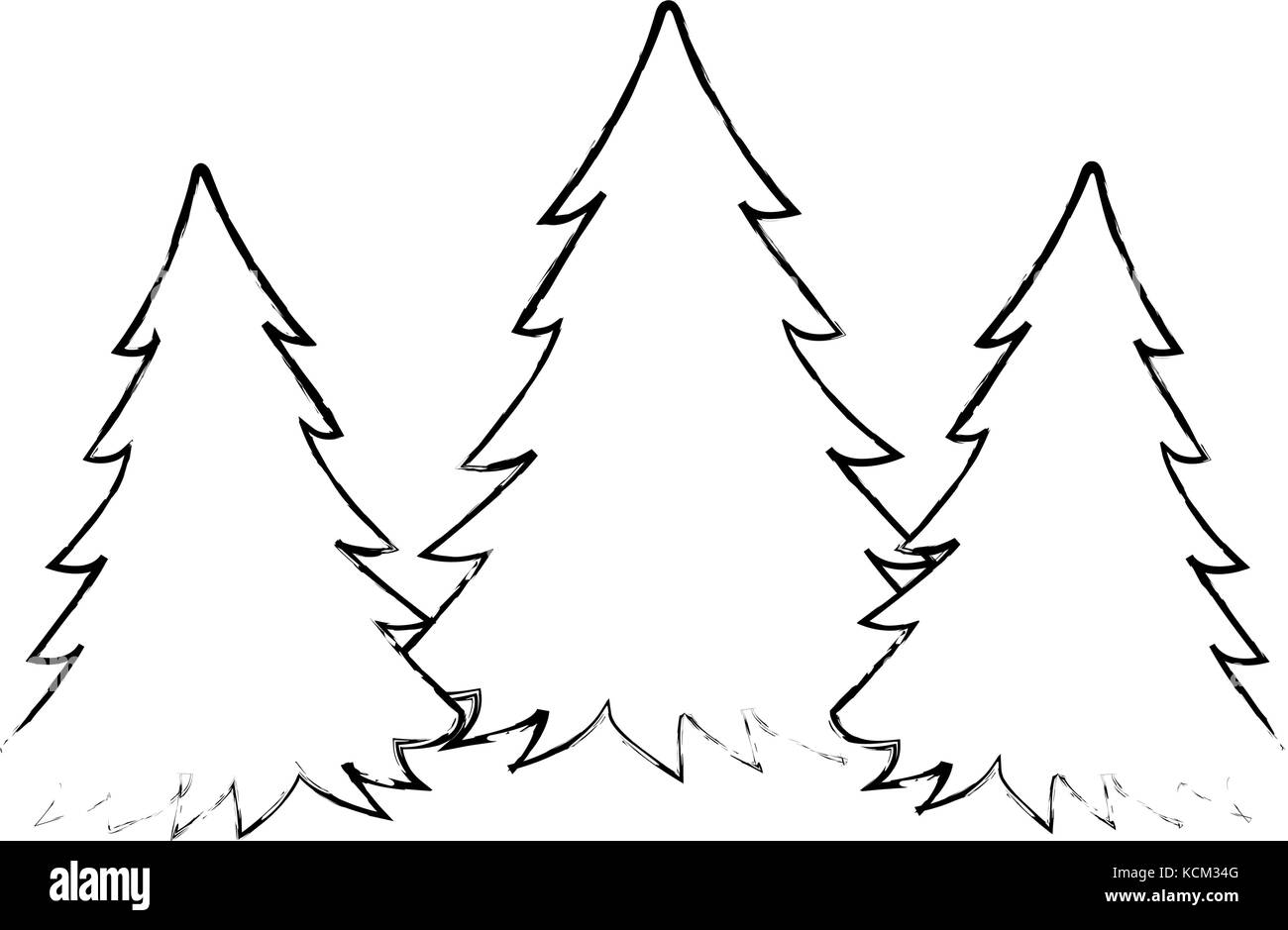 Pine forest scene silhouette Stock Vector Image & Art - Alamy