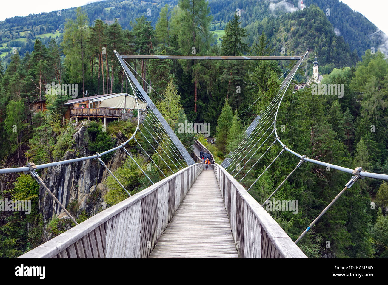 Suspension Bridge across Pitzenklamm Arzl im Piztal, near Imst