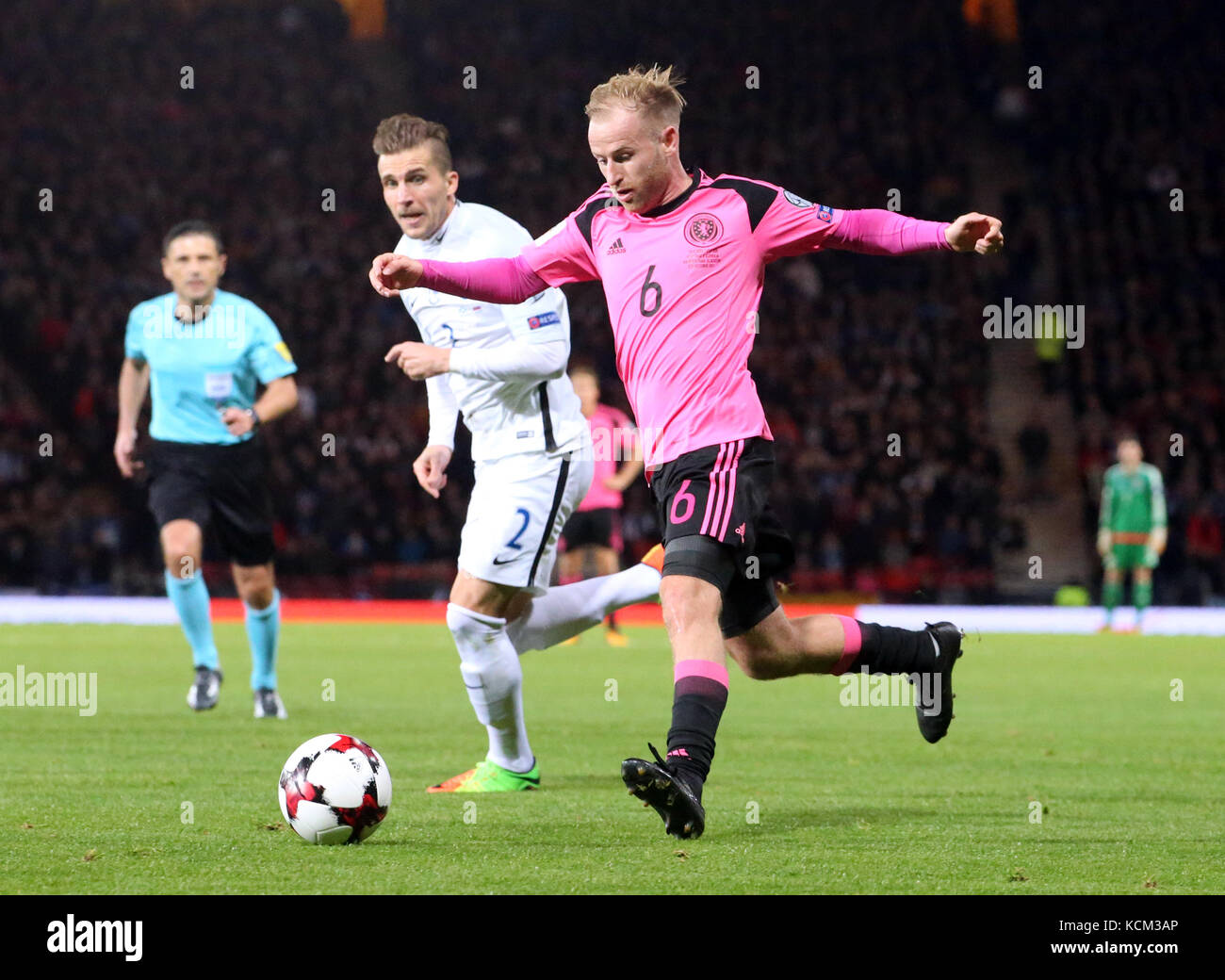 Scotland S Barry Bannan Right And Slovakia Peter Pekarik Battle Scotland S Barry Bannan Right And Slovakia Peter Pekarik Battle For The Ball During 2018 Fifa World Cup Qualifying Group F Match At Hampden Park
