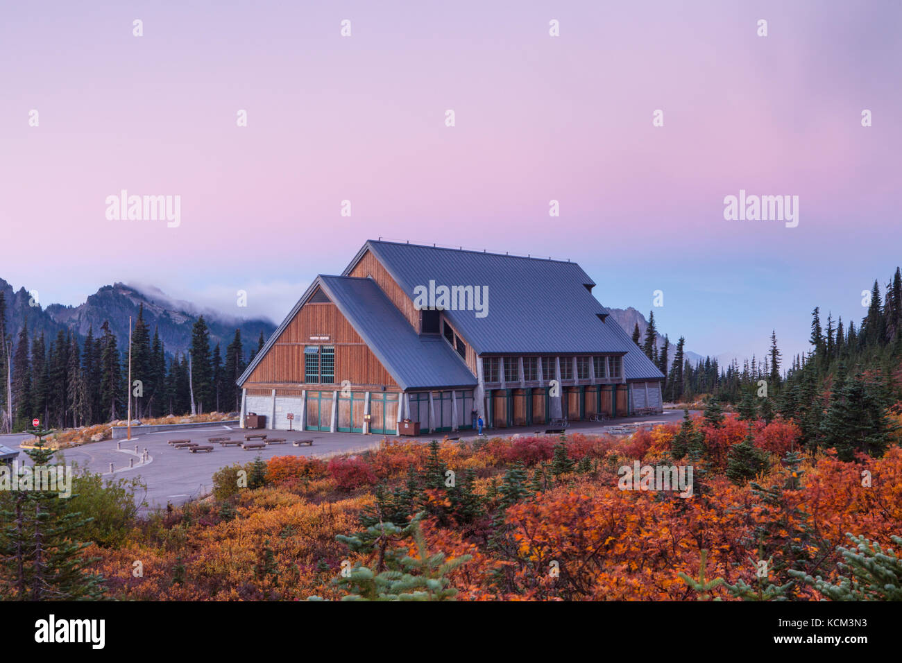 Paradise Visitor Center at dawn, Mount Rainier National Park