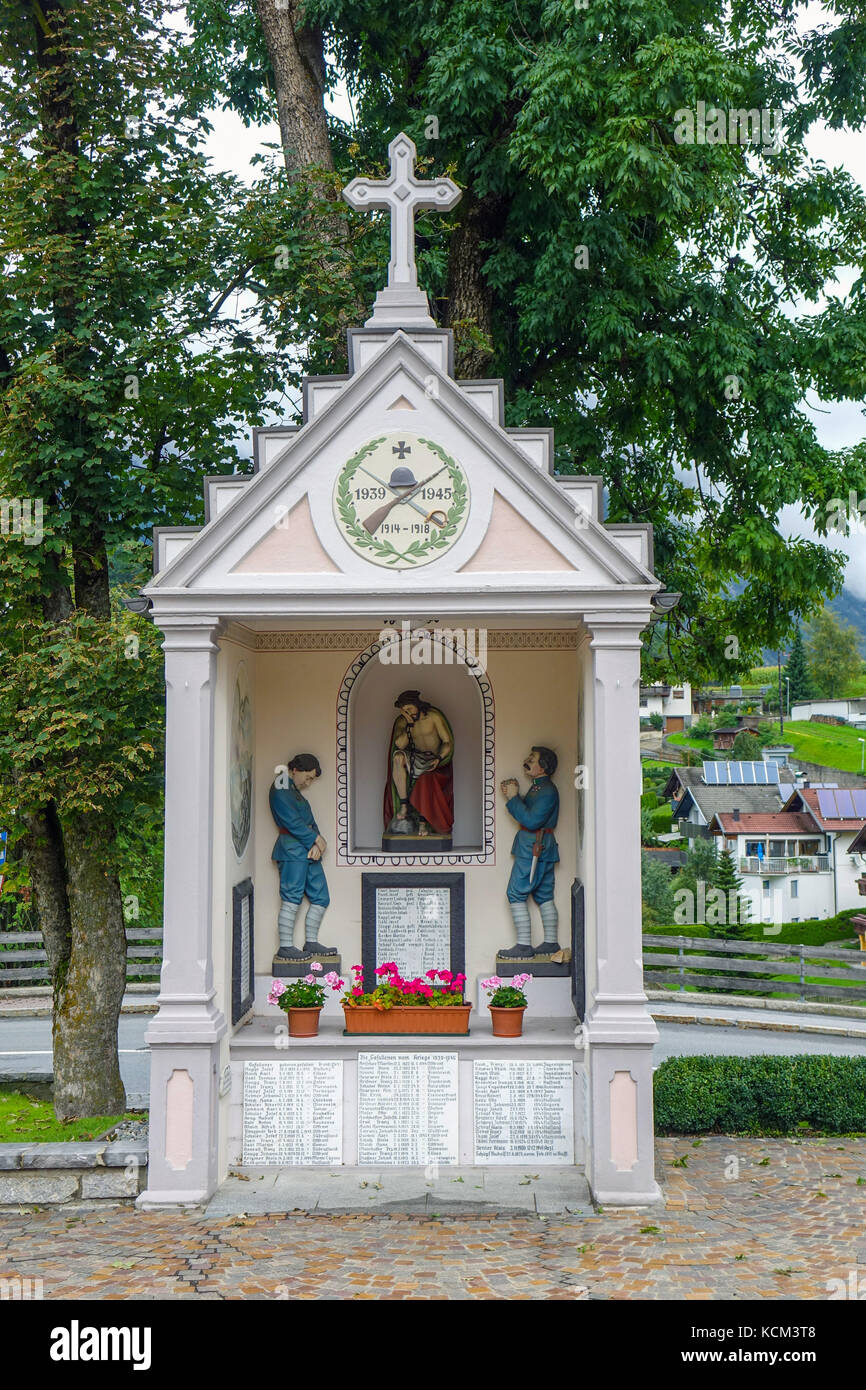 War memorial, Arzl im Pitztal, Tirol, Austria Stock Photo