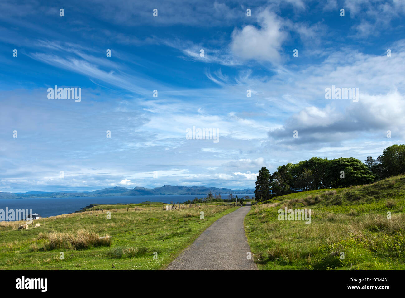 The Scottish mainland from the Galmisdale to Cleadale road on the Isle of Eigg, Scotland, UK Stock Photo
