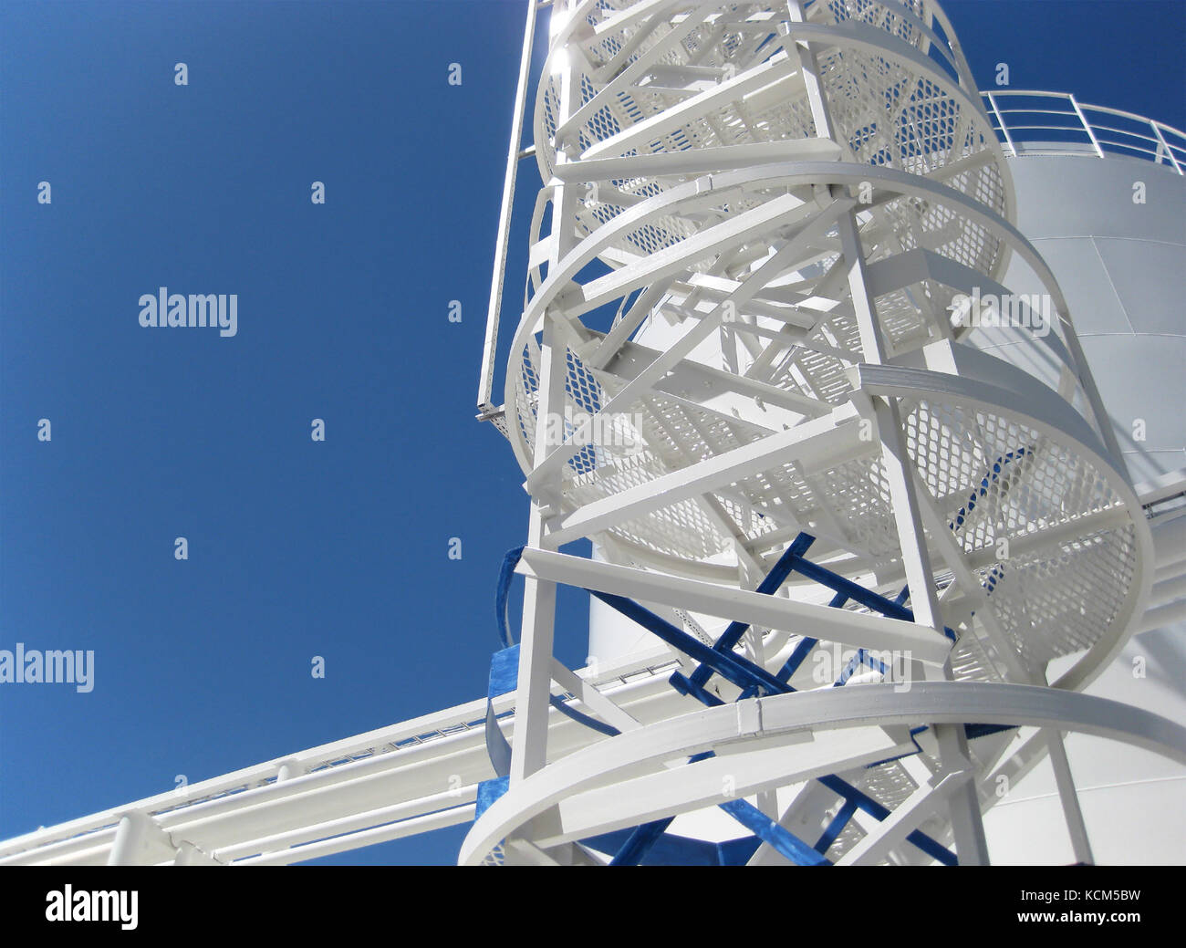 The tank with water and a ladder. Equipment for primary oil refining ...