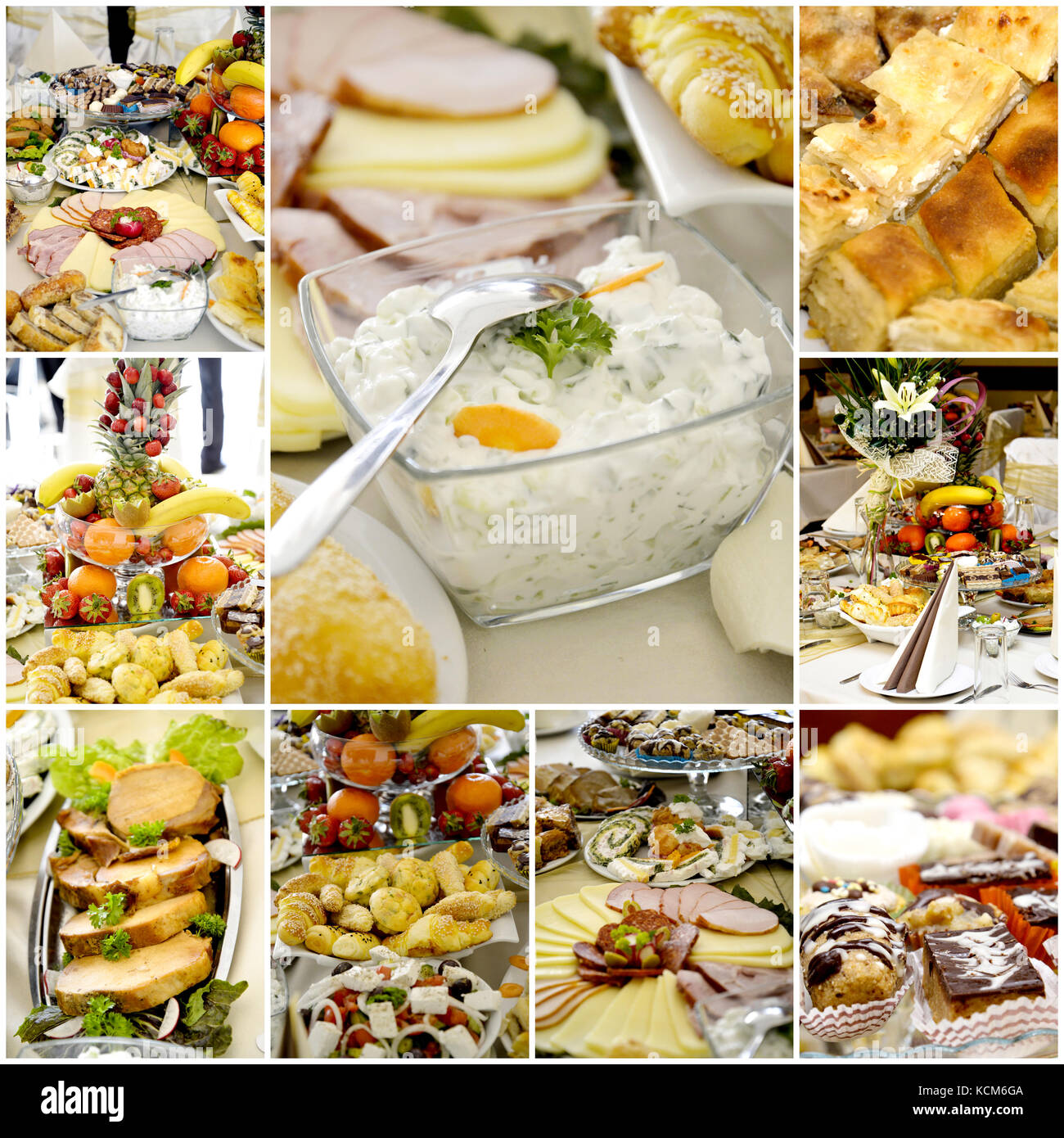 Picture of a Collage of a variuos gourmet food. Diet concept Stock Photo