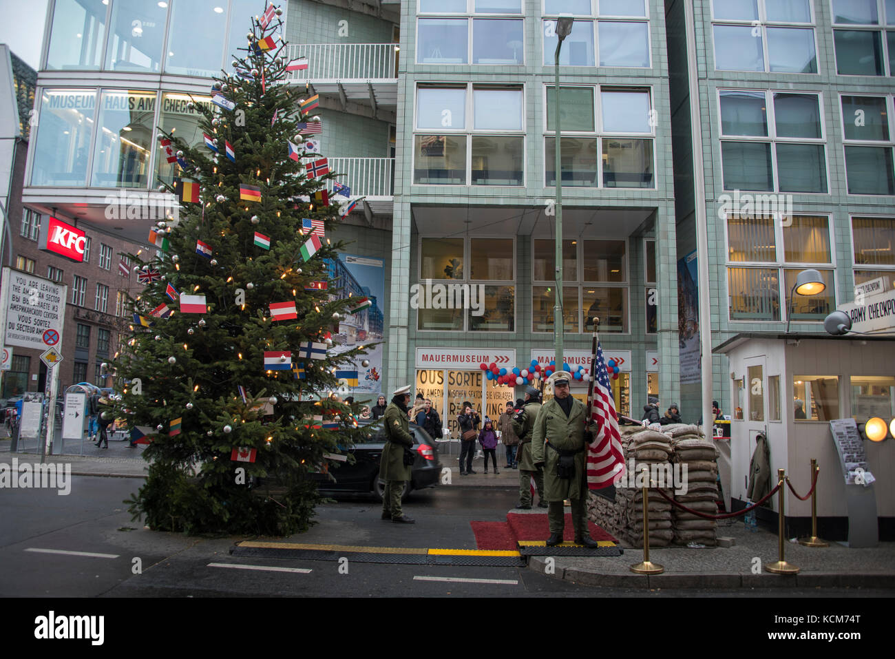 check point charlie in berlin Stock Photo