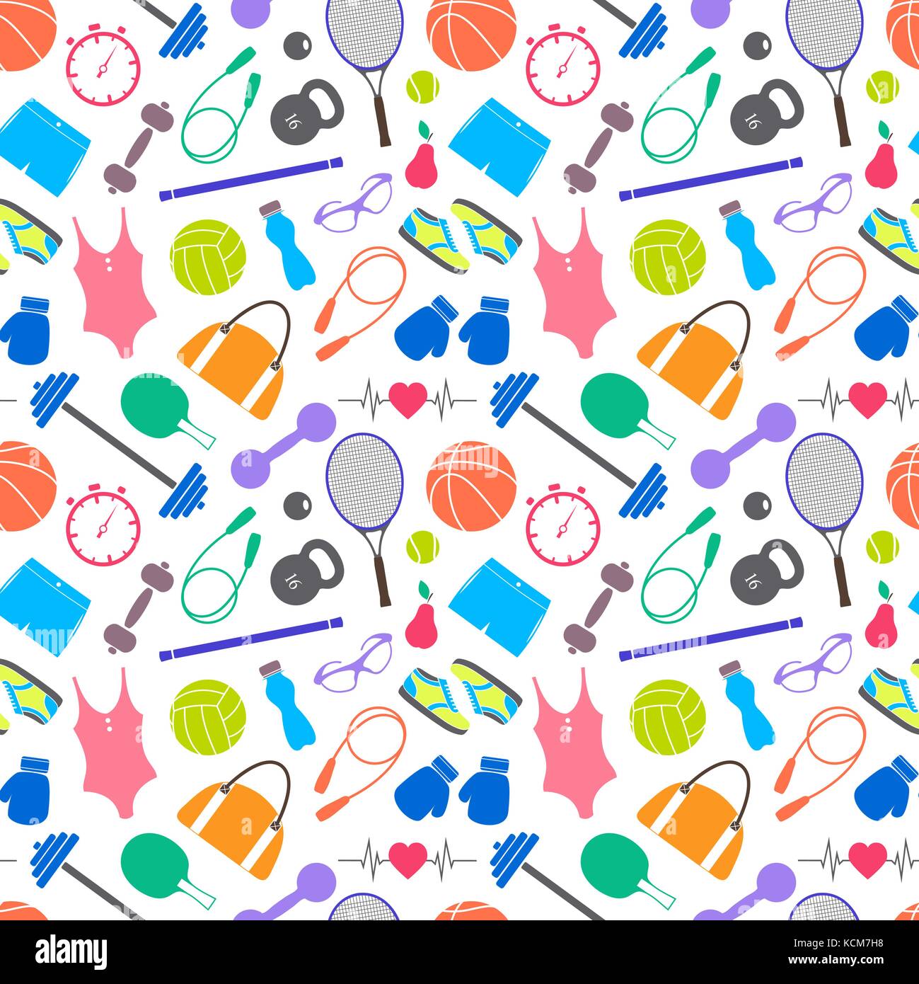 Pattern Exercise Gym pattern with fitness equipment Stock Vector Image & Art - Alamy