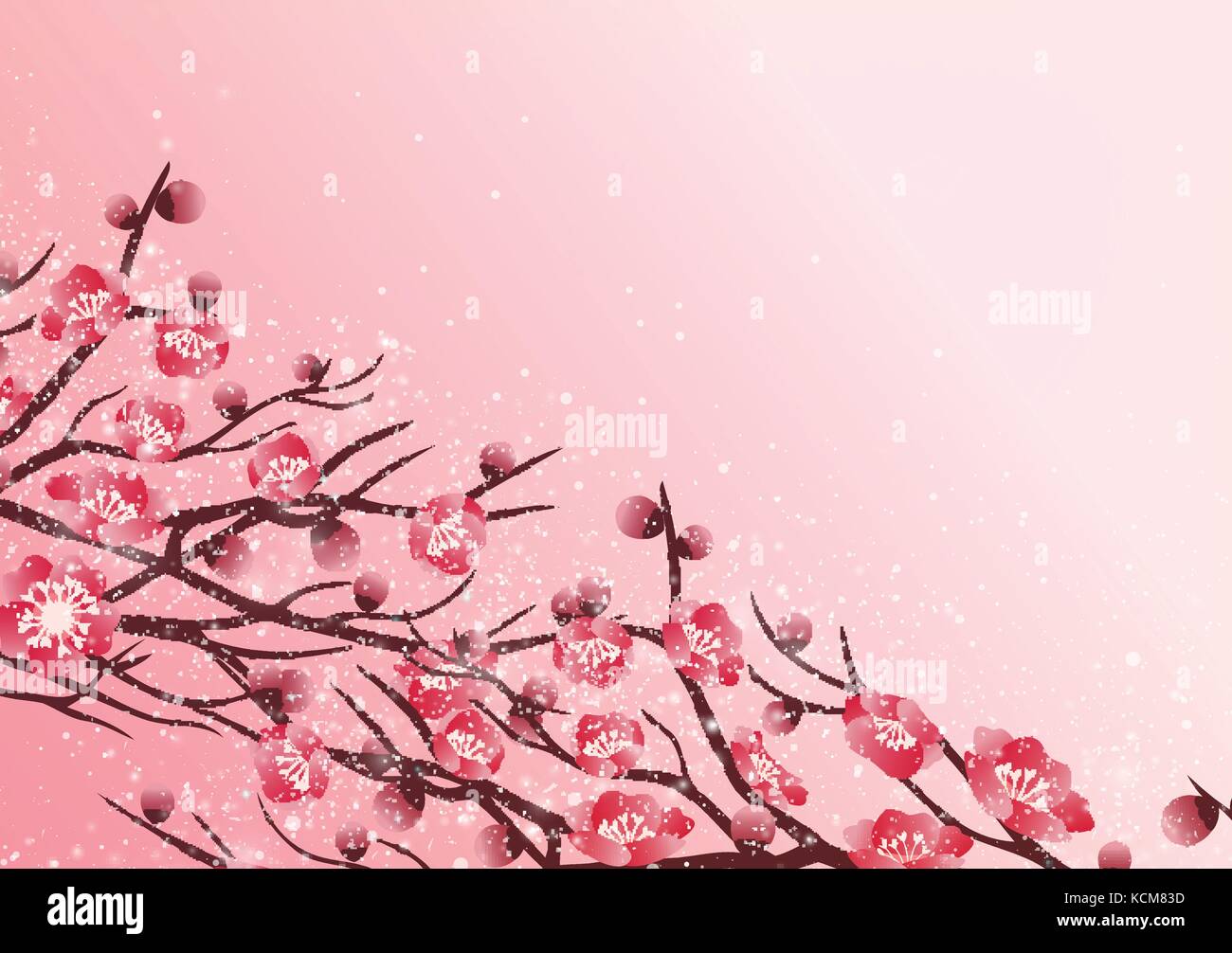 Chinese new year's decoration for blossom spring festival Stock Vector