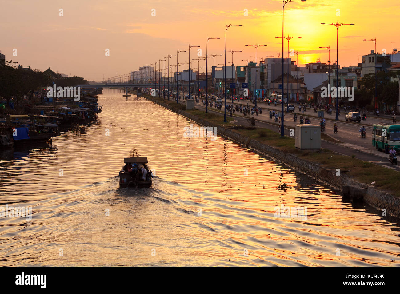 Binh Dong flower floating market during the Tet Holiday (Lunar New Year), Ho  Chi Minh city, Vietnam Stock Photo - Alamy