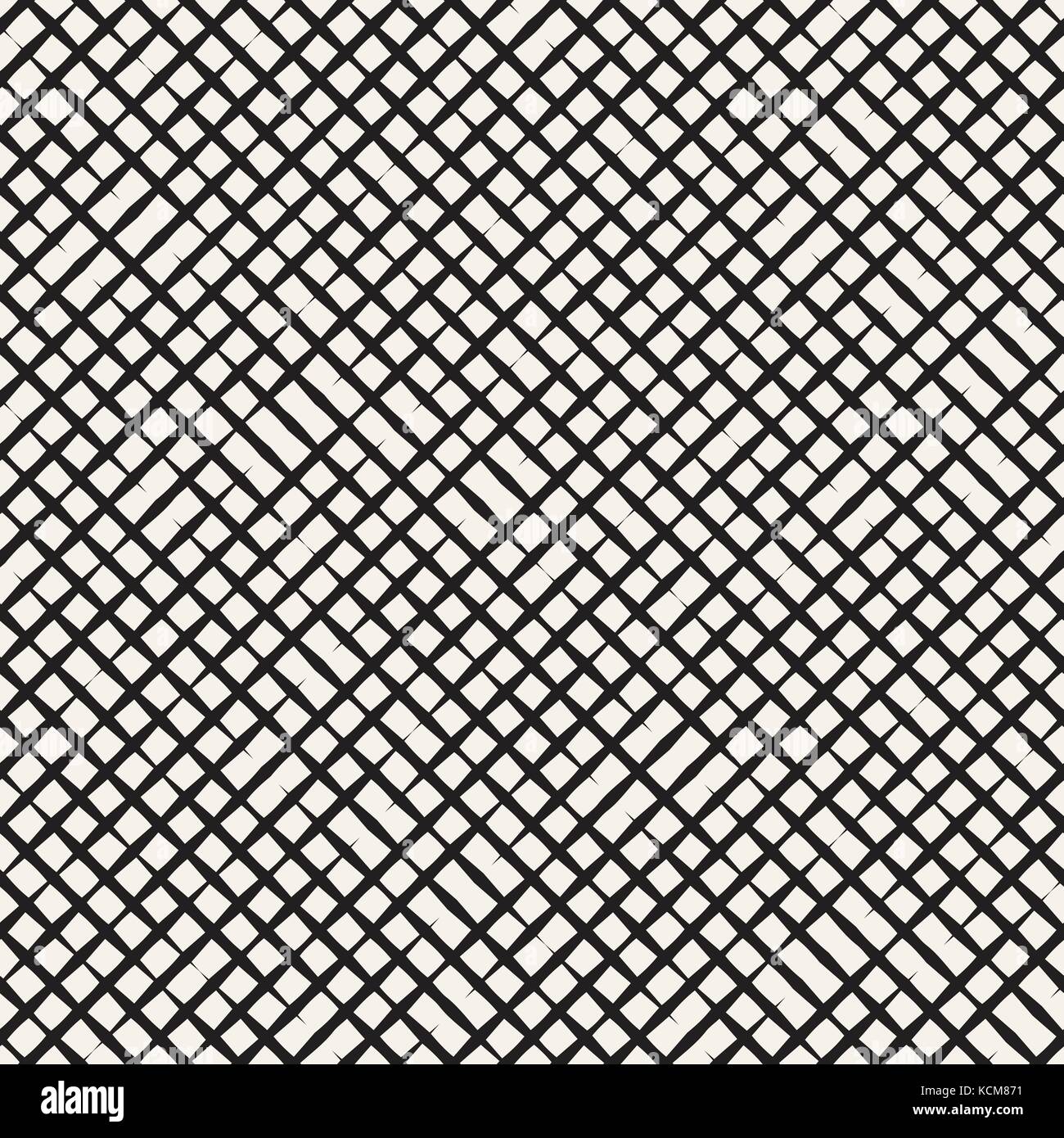 Seamless geometric lattice pattern. Irregular grid background. Stylish chaotic vector texture Stock Vector