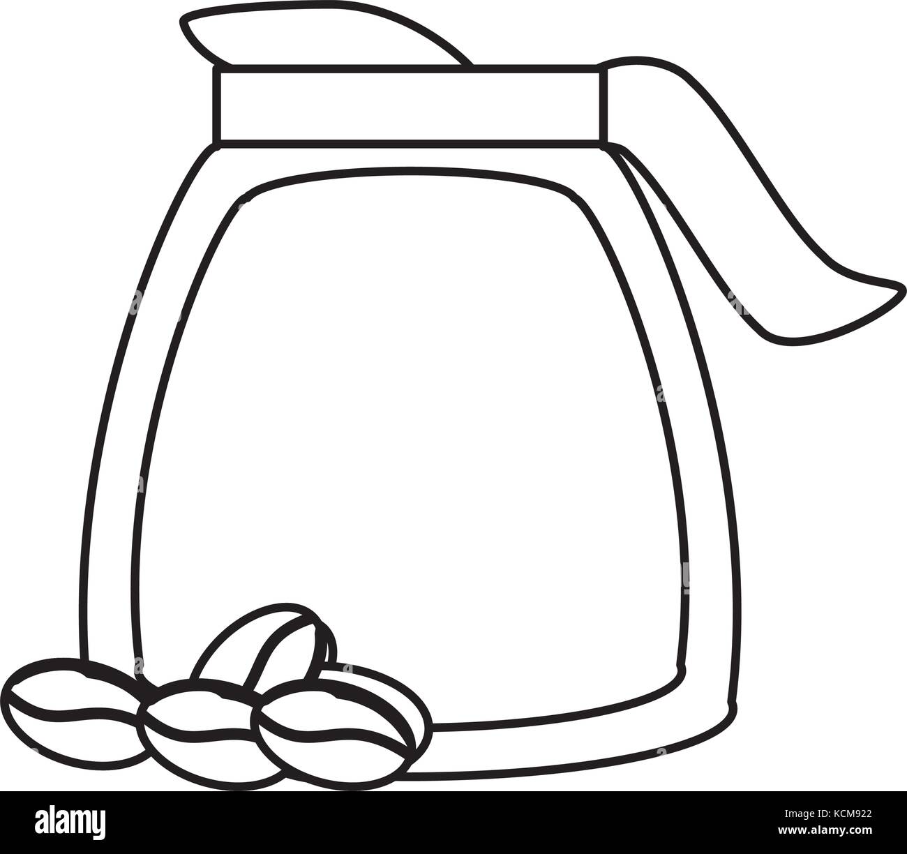 uncolored coffee jar over white background vector illustration Stock