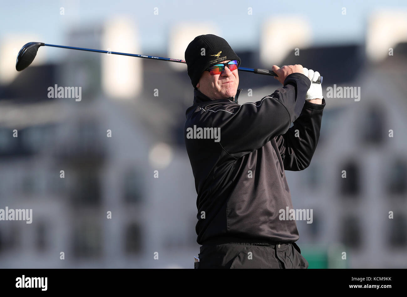 Todd Wagner on the second tee during day two of the Alfred Dunhill Links Championship at Carnoustie. Stock Photo