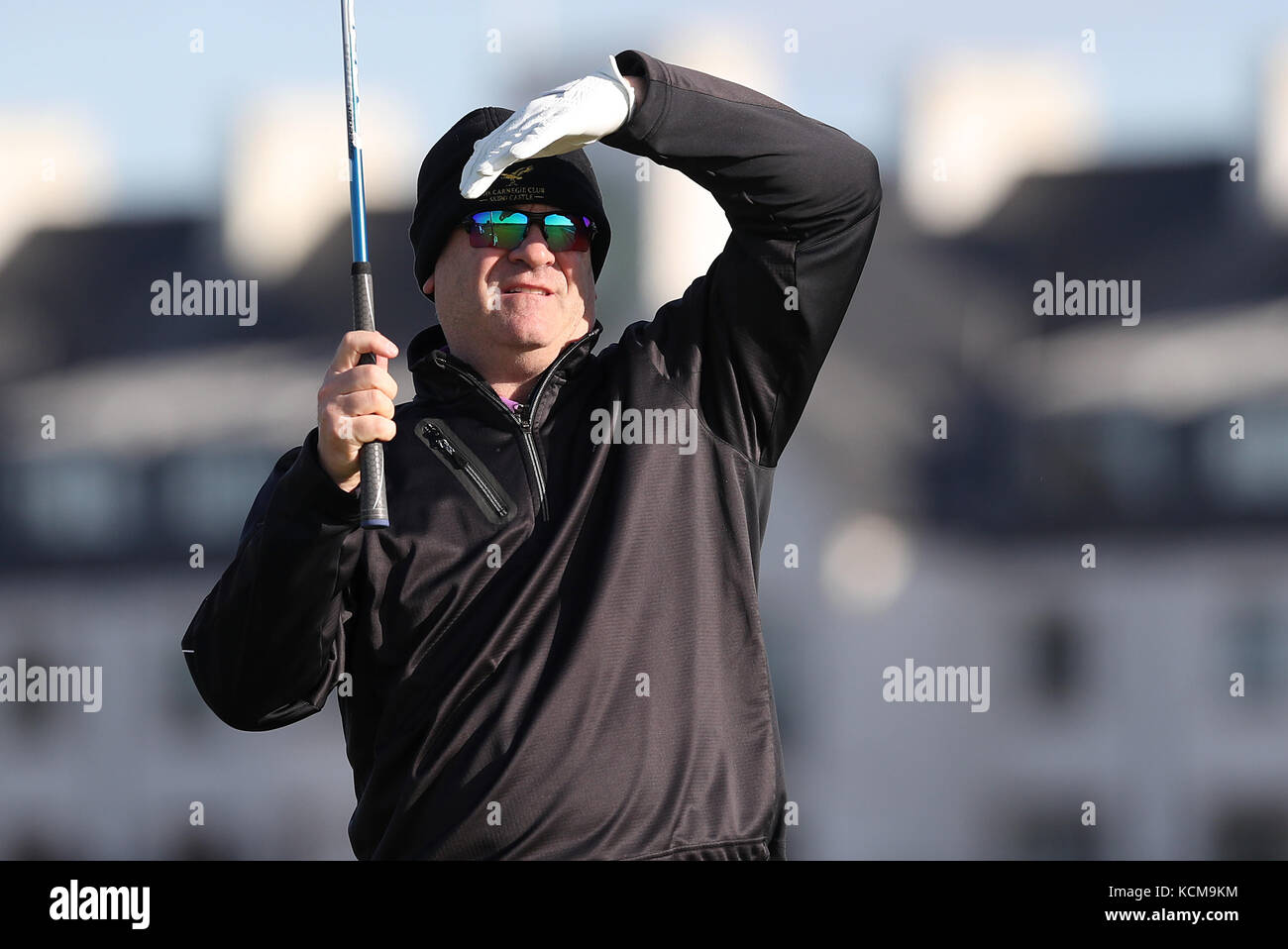 Todd Wagner on the second tee during day two of the Alfred Dunhill Links Championship at Carnoustie. Stock Photo