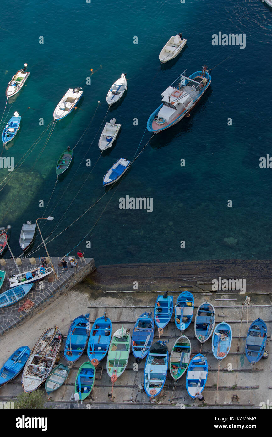 Typical little harbour in Scilla, Southern italy Stock Photo