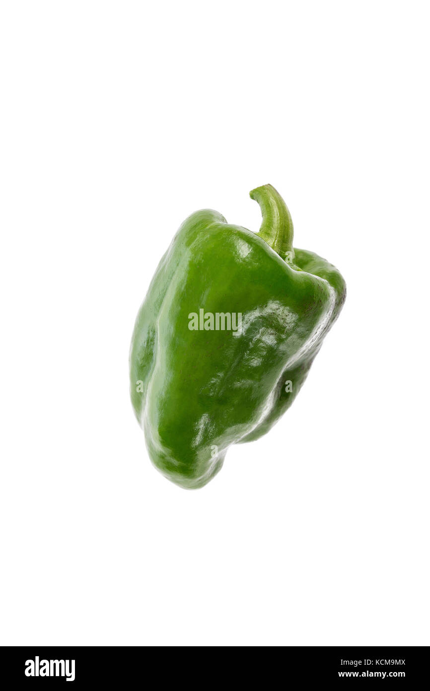 green pepper isolated on white background Stock Photo - Alamy