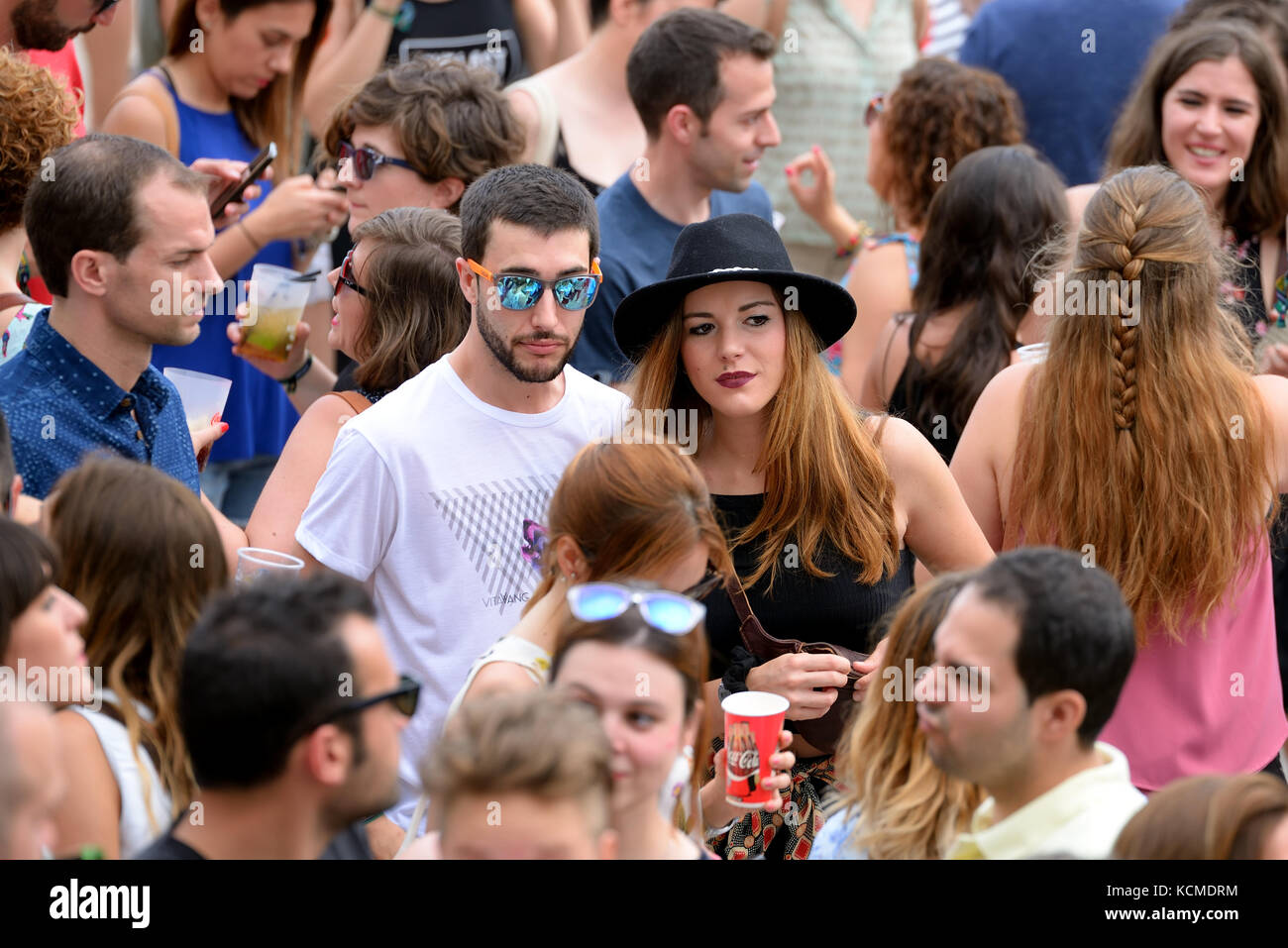 VALENCIA, SPAIN - JUN 11: The crowd at Festival de les Arts on June 11, 2016 in Valencia, Spain. Stock Photo