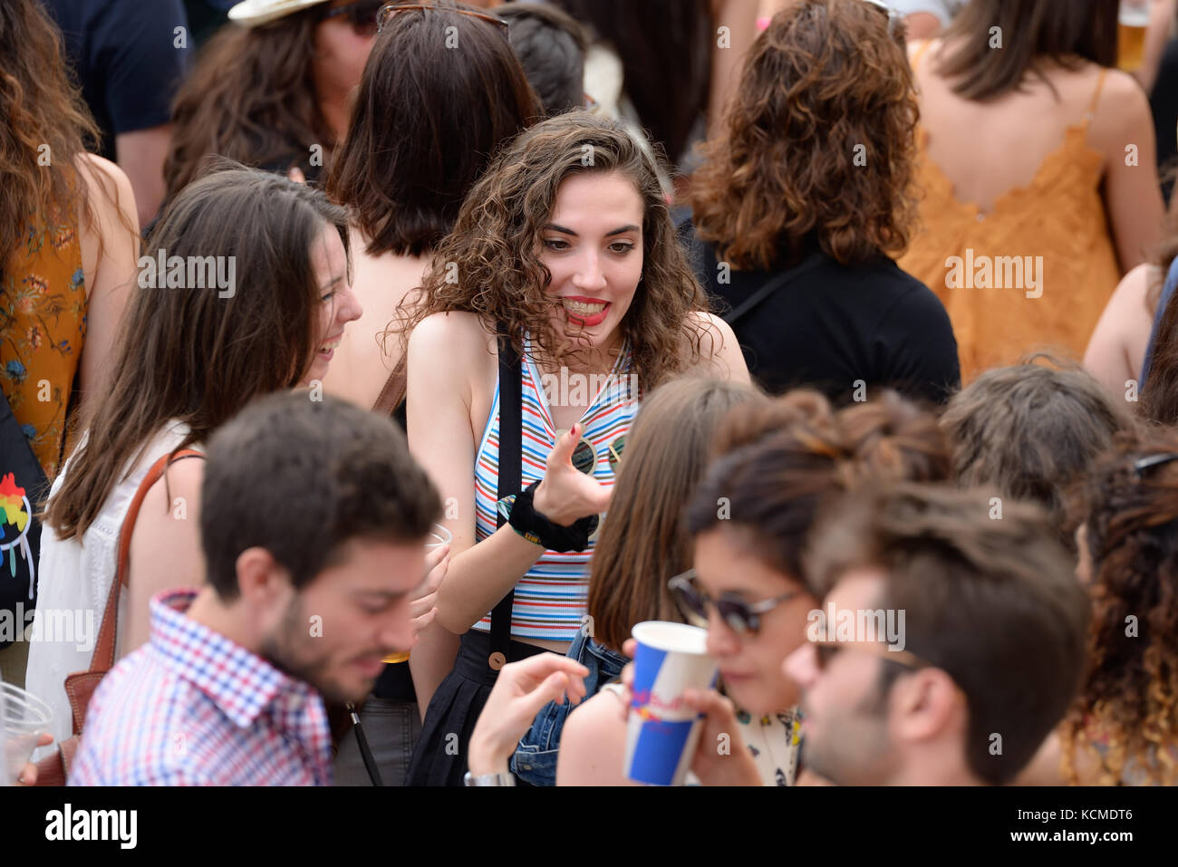 VALENCIA, SPAIN - JUN 11: The crowd at Festival de les Arts on June 11, 2016 in Valencia, Spain. Stock Photo
