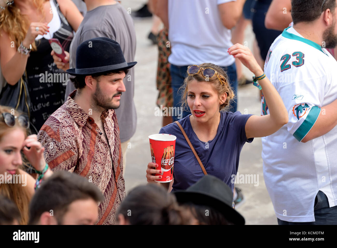 VALENCIA, SPAIN - JUN 11: The crowd at Festival de les Arts on June 11, 2016 in Valencia, Spain. Stock Photo