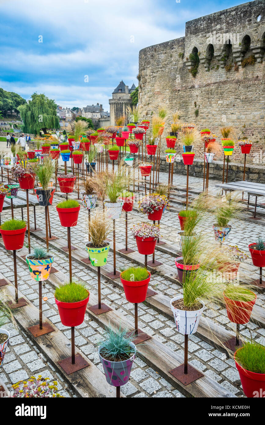 France, Brittany, Morbihan, Vannes, exhibit of herbs and plants at the