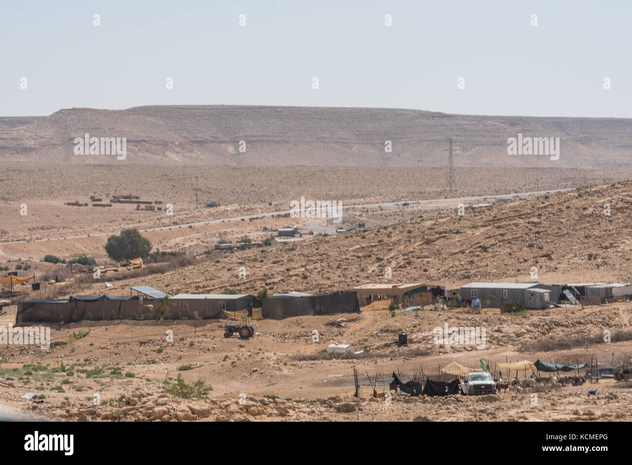 Bedouin camp in the Negev desert, Israel Stock Photo