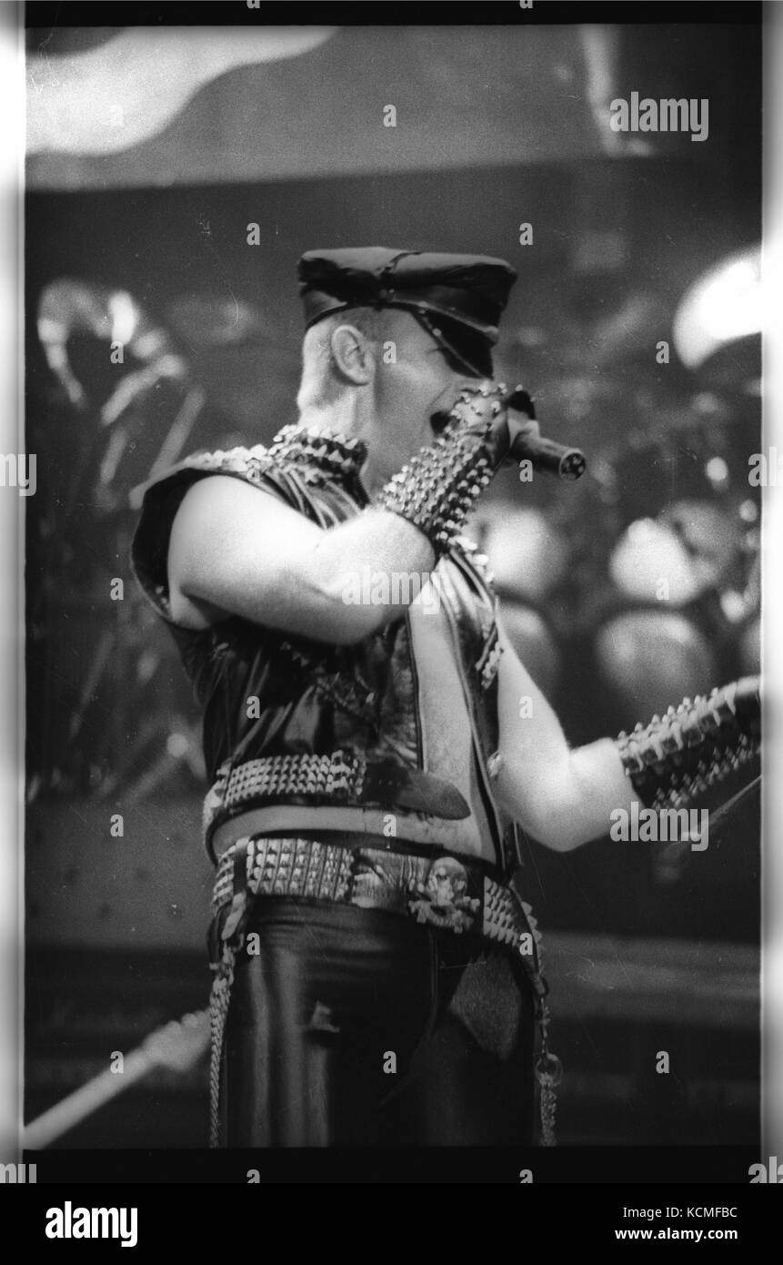 JUDAS PRIEST performing live on the Defenders Of The Faith Tour at The Long Beach Arena in Long Beach, CA USA - May 5, 1984.  Photo © Kevin Estrada / Media Punch Stock Photo