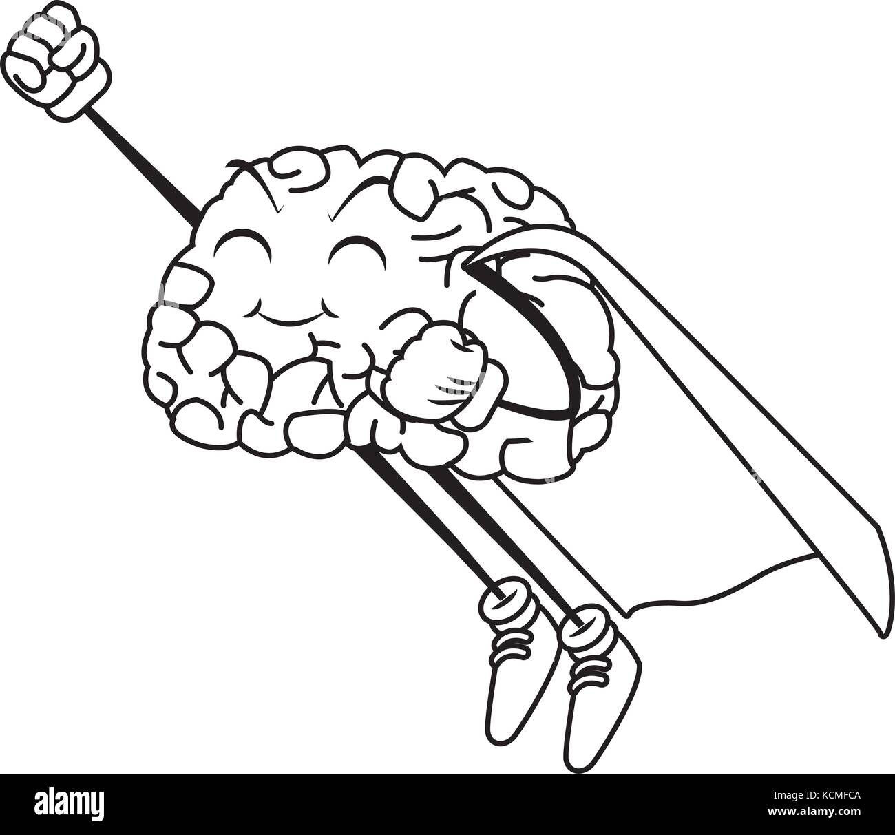 Super hero brain cartoon Stock Vector