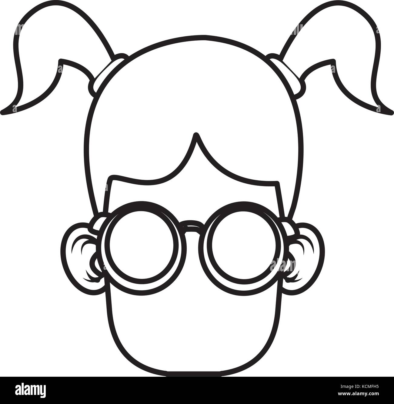 Cute Girl With Glasses Cartoon Stock Vector Image And Art Alamy