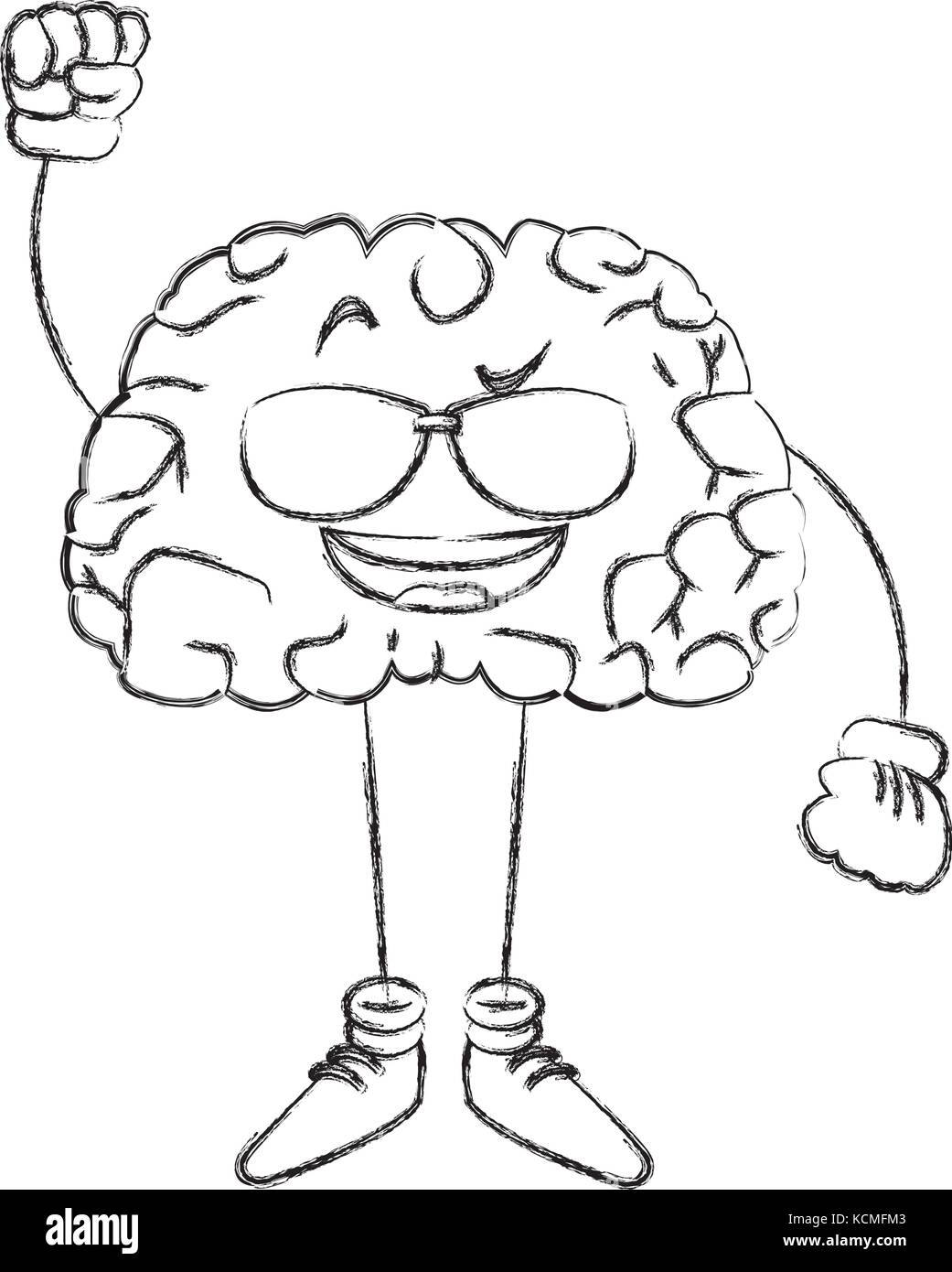 Human brain cartoon icon Black and White Stock Photos & Images - Alamy