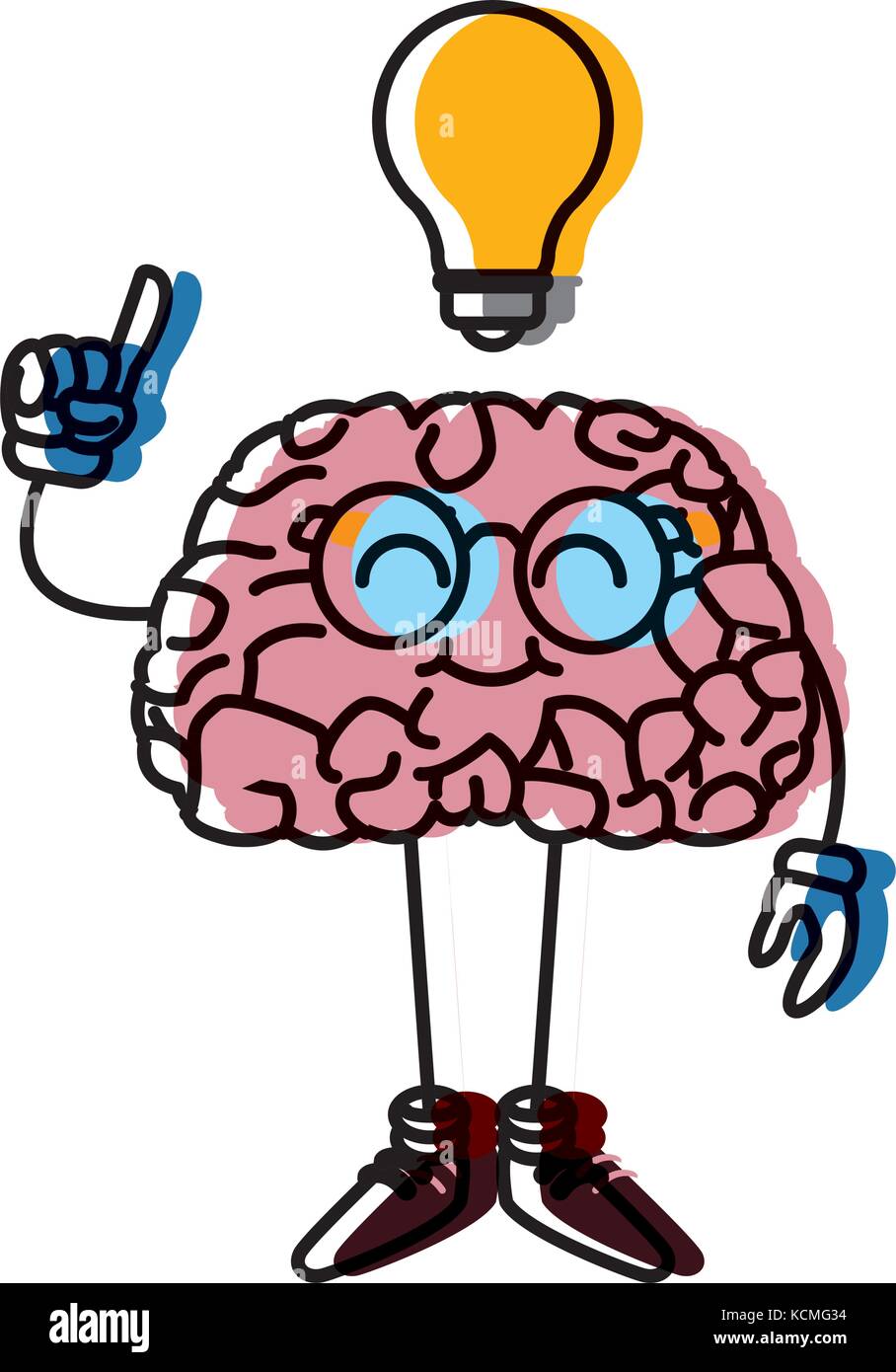 Nerd brain with idea cartoon Stock Vector Image & Art Alamy