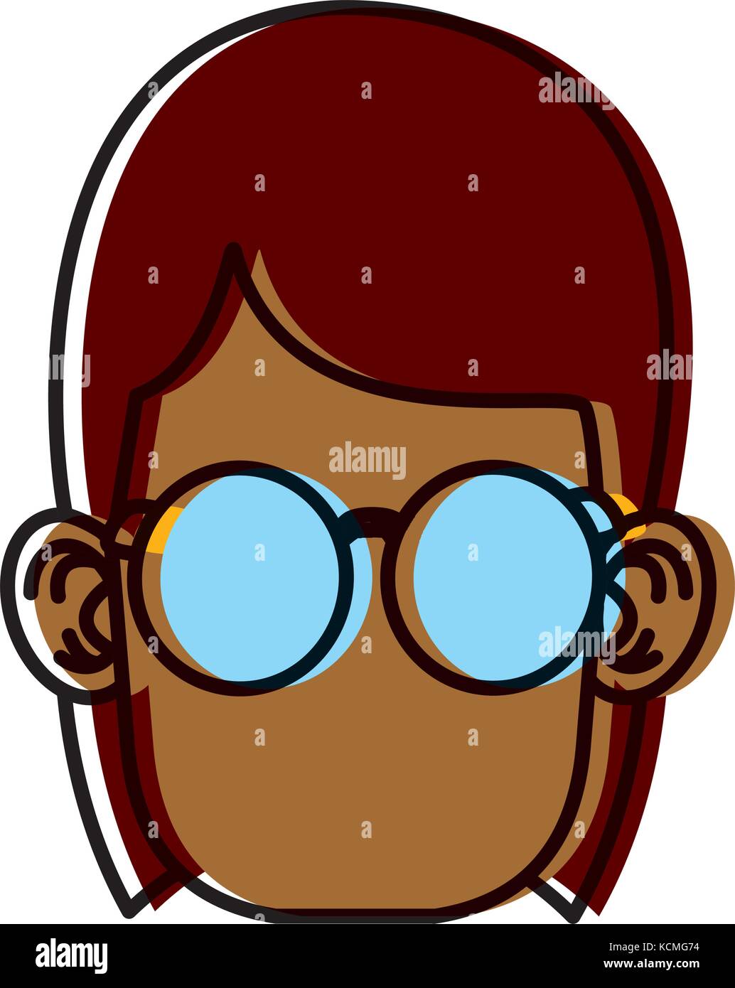 Cute girl with glasses cartoon Stock Vector Image & Art - Alamy