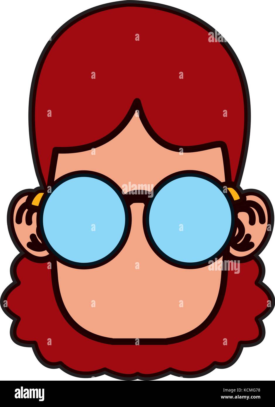 Cute girl with glasses cartoon Stock Vector Image & Art Alamy