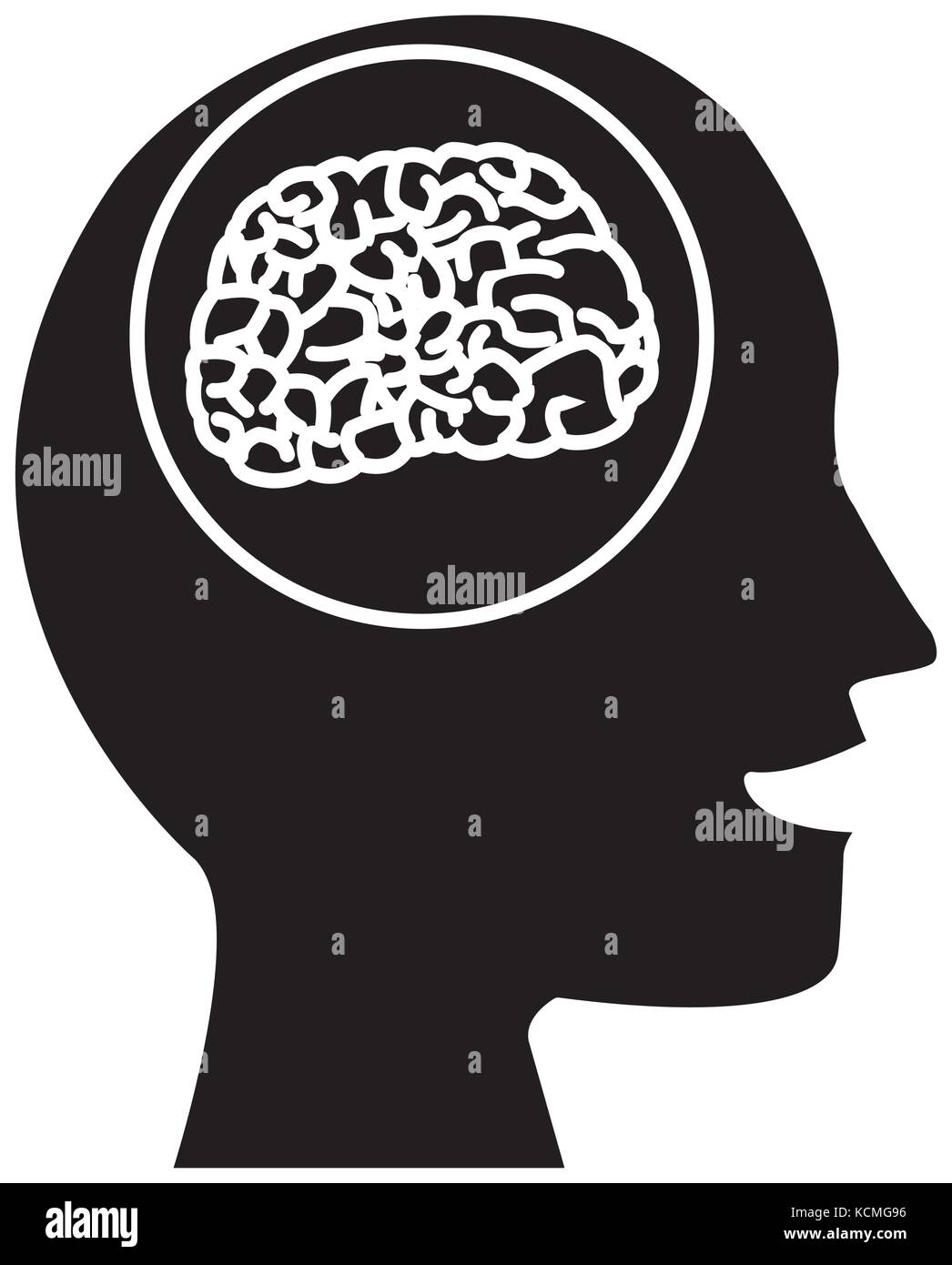 Human brain silhouette Stock Vector Image & Art - Alamy
