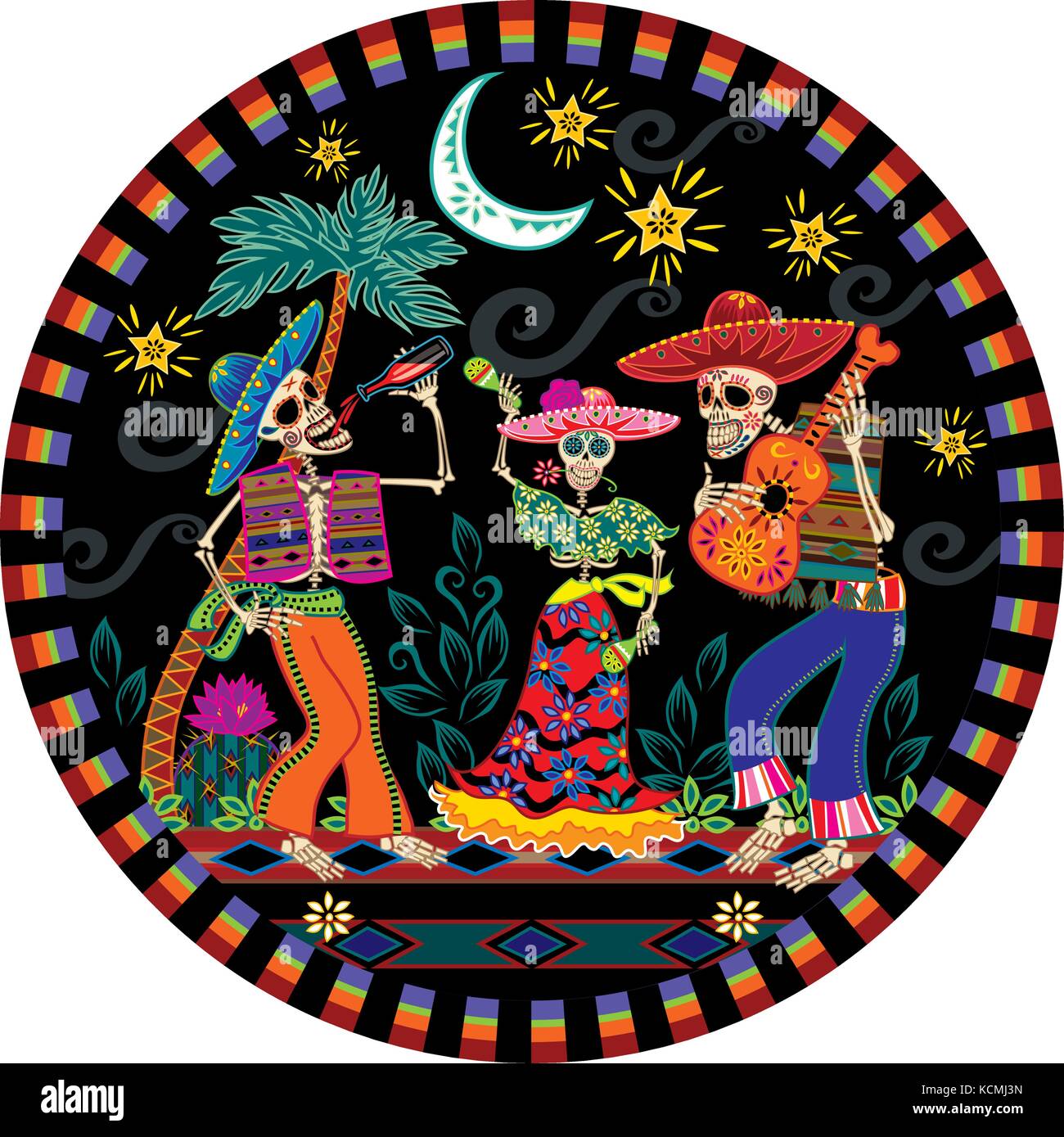 Day of the Dead party Stock Vector