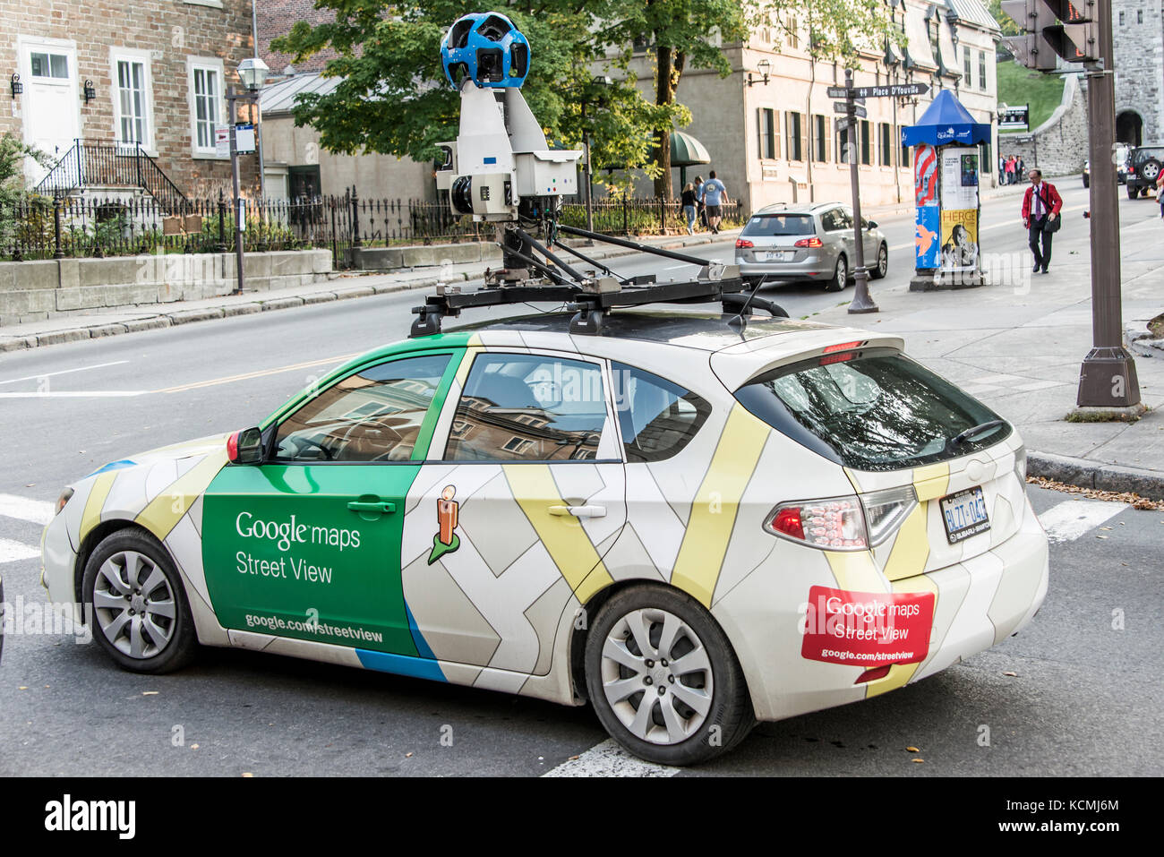 Quebec City Canada - 11.09.2017 Google Street View vehicle car apping streets throughout the city center of Quebec Stock Photo