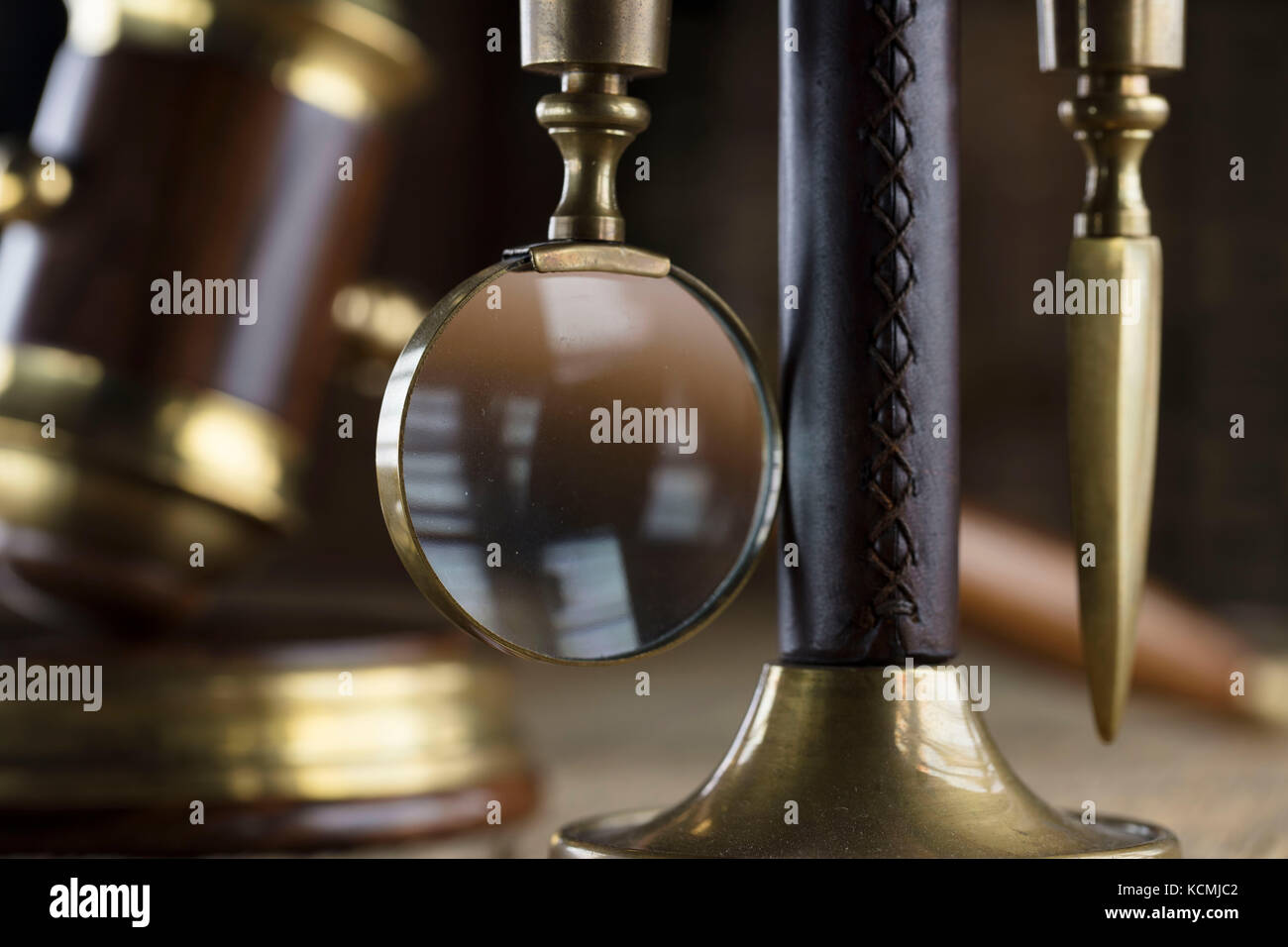 Legal office. Law firm. Gavel and books Stock Photo Alamy