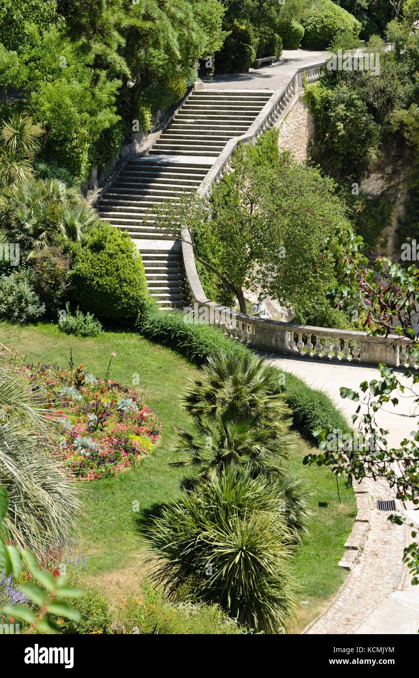 Jardins de la Fontaine, Nîmes, France Stock Photo