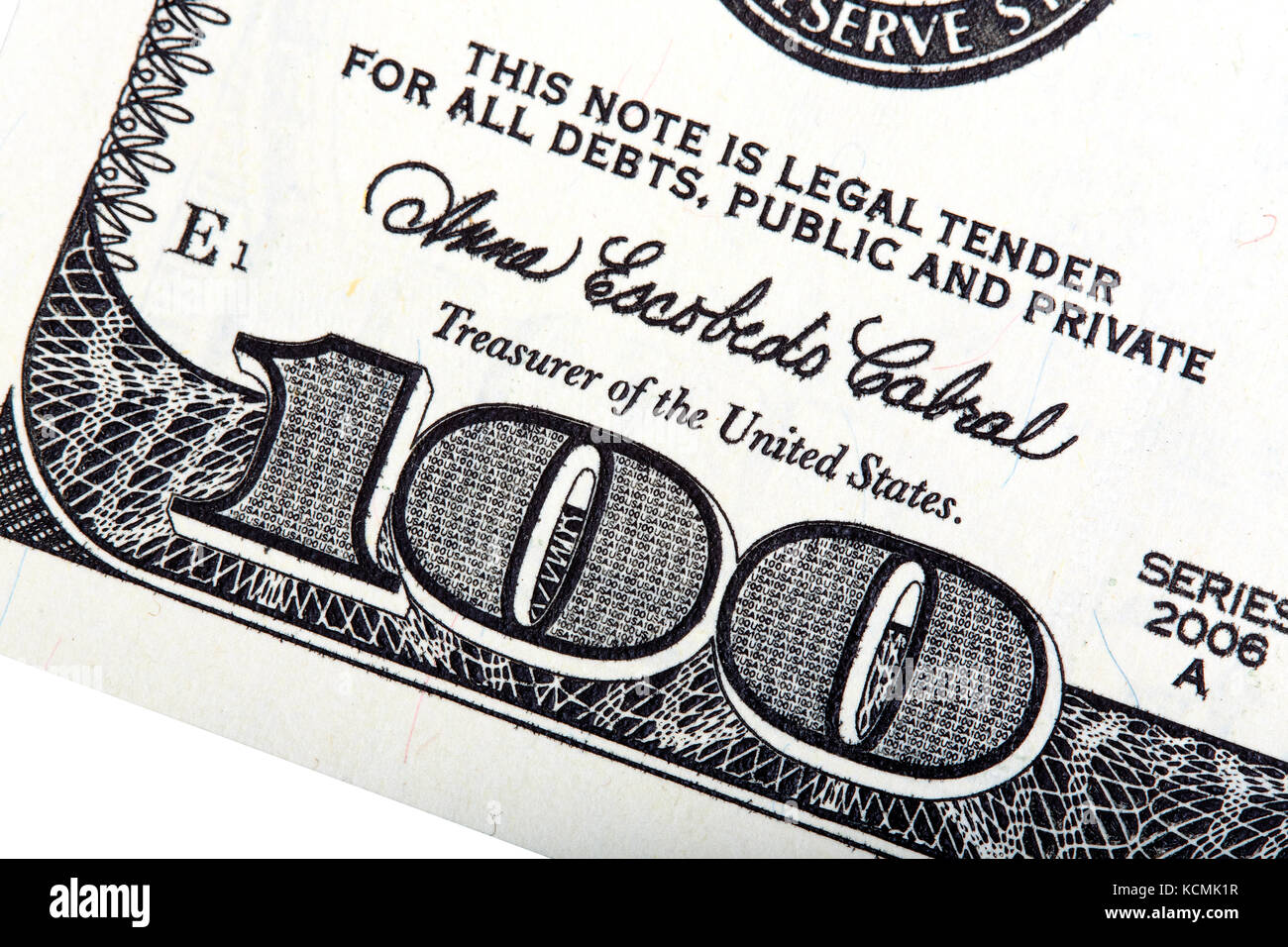 100 dollars U.S. money. Stacked photo. Stock Photo