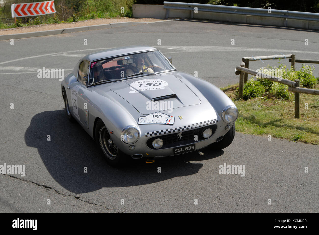 MARCHAMPT, FRANCE, April 20, 2016 : Tour Auto rally. The Tour de France Automobile was revived in 1992 for historic cars with both a competition and a Stock Photo
