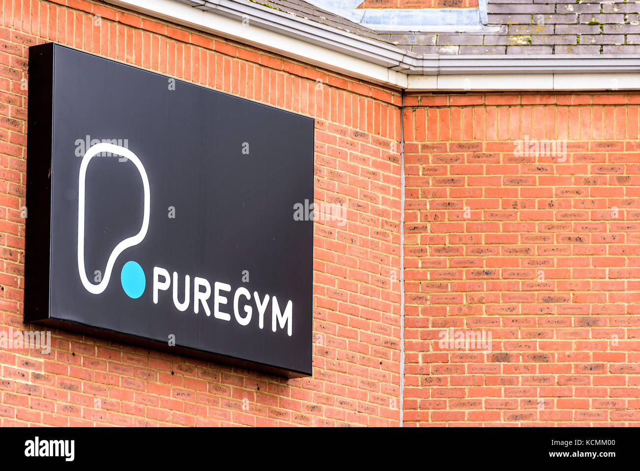 Northampton UK October 5, 2017 Puregym logo sign in Northampton town