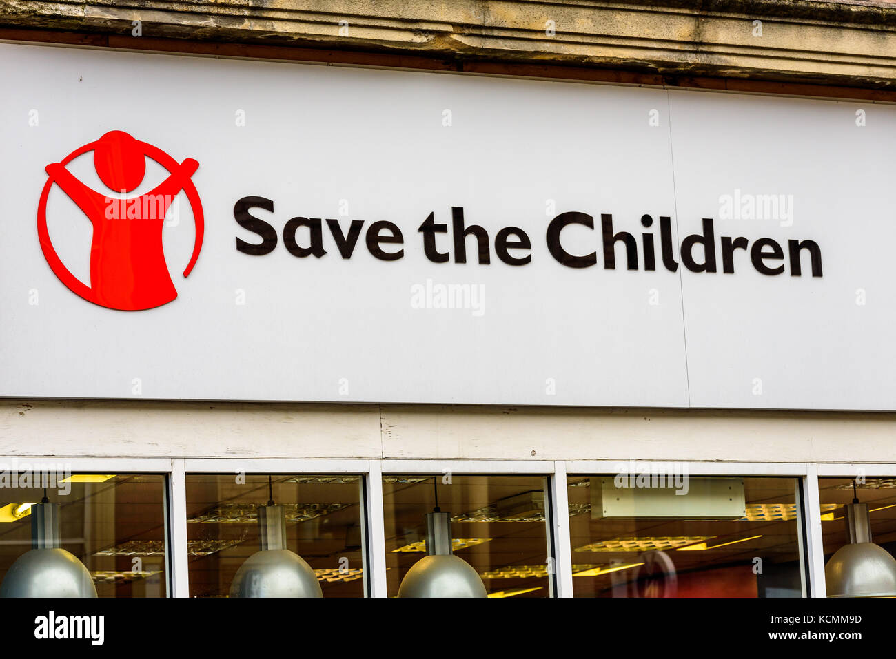 Northampton UK October 5, 2017 Save the children charity logo sign in