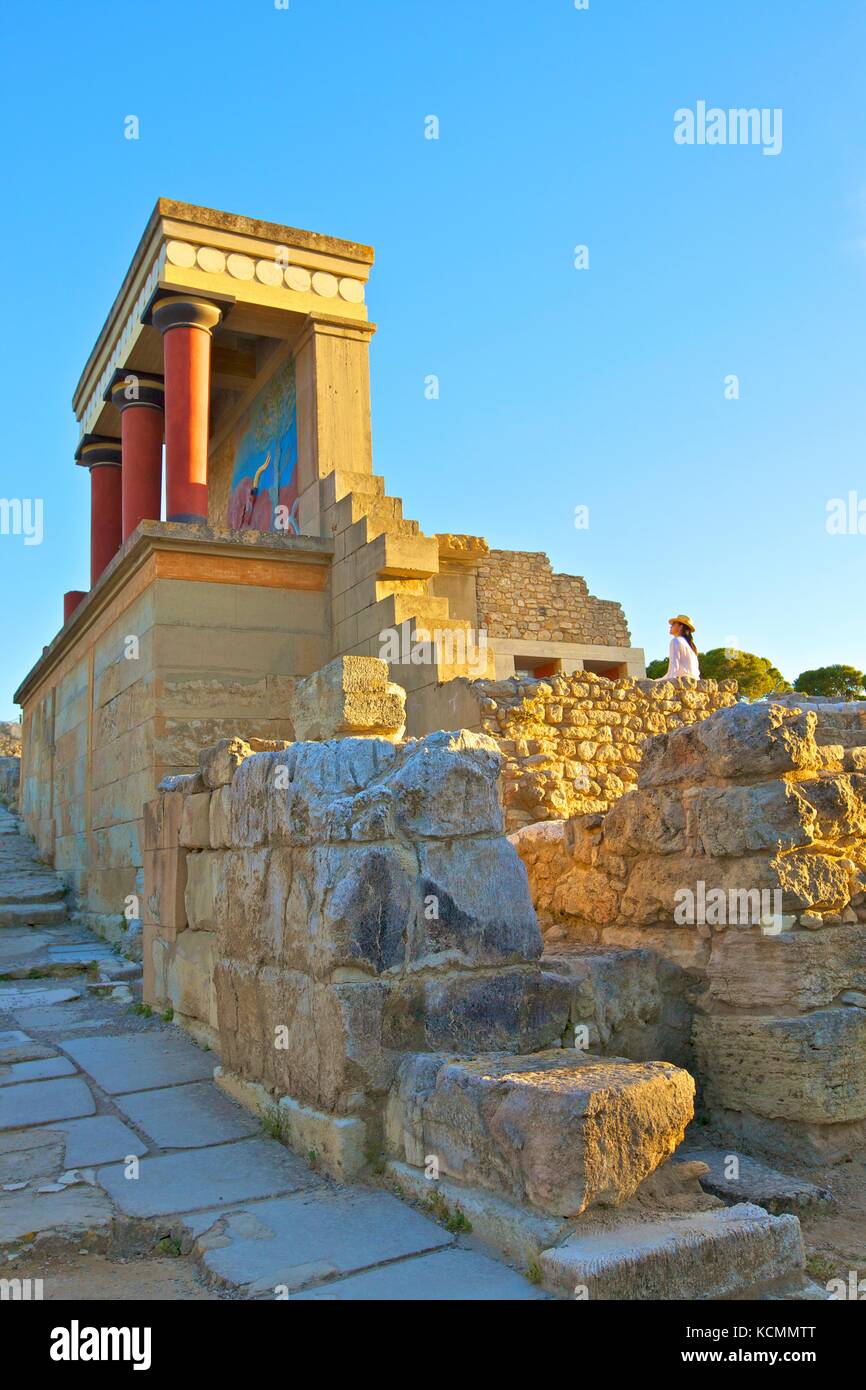 The Minoan Palace Of Knossos,  Knossos, Heraklion, Crete, Greek Islands, Greece, Europe Stock Photo