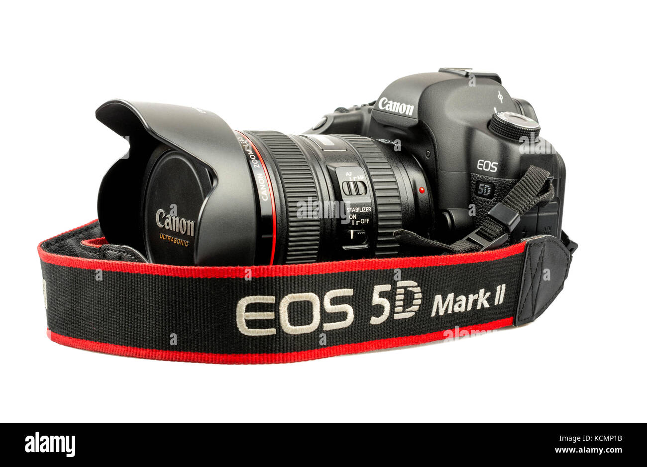 A Canon 5D Mark II digital camera with a 24-105 L series f4 lens Stock Photo -