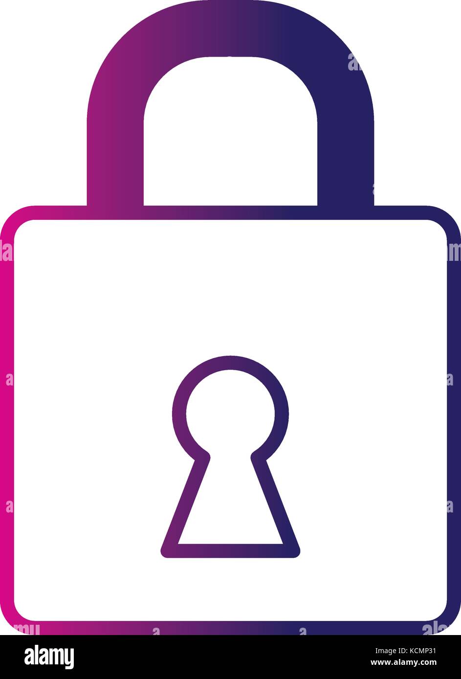 line padlock element to security password protection Stock Vector Image ...