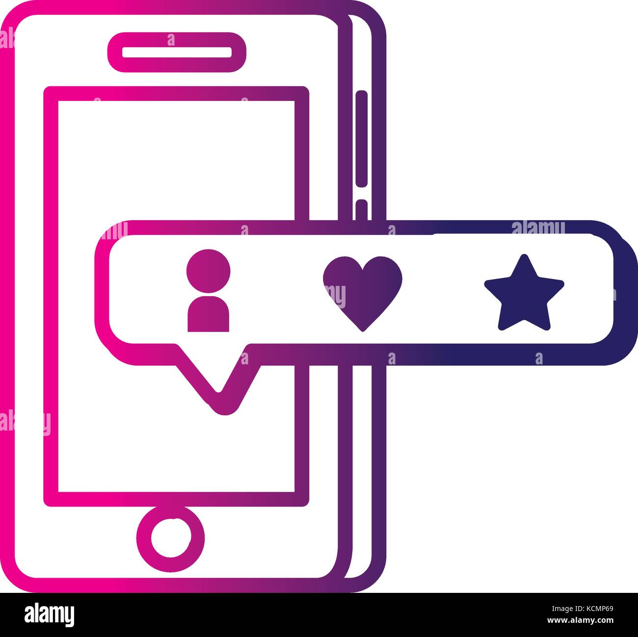 line smartphone technology with chat bubble Stock Vector Image & Art ...