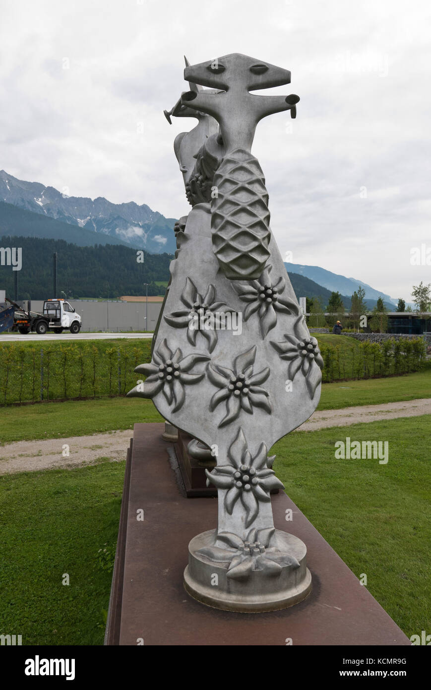 A sculpture by Bruno Gironcoli in the garden of the Swarovski Crystal  Worlds, Austria Stock Photo - Alamy