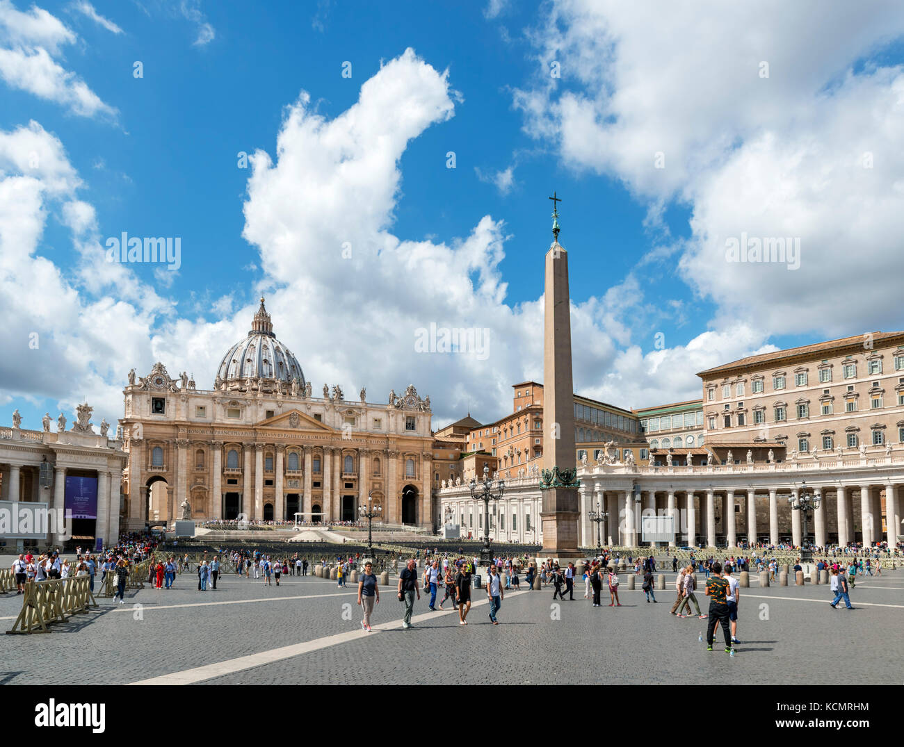 St Peter's Basilica and Saint Peter's Square, Vatican City, Rome, Italy Stock Photo